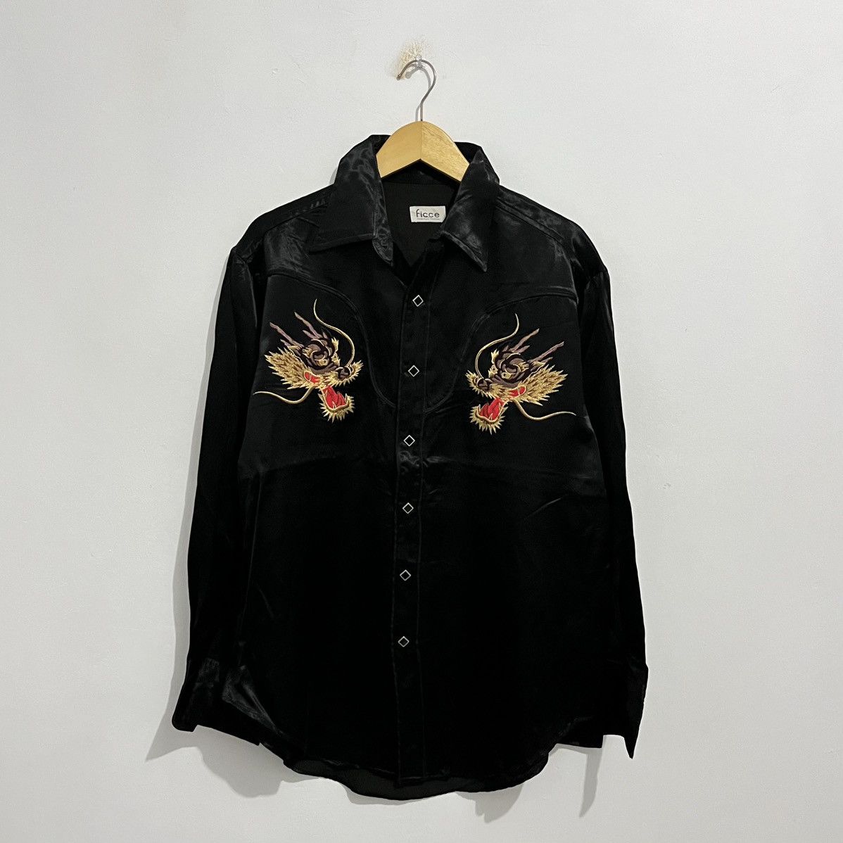 Japanese Brand Yoshiyuki Konishi Dragon Embroidery Button Up Shirt Size US L / EU 52-54 / 3 - 1 Thumbnail