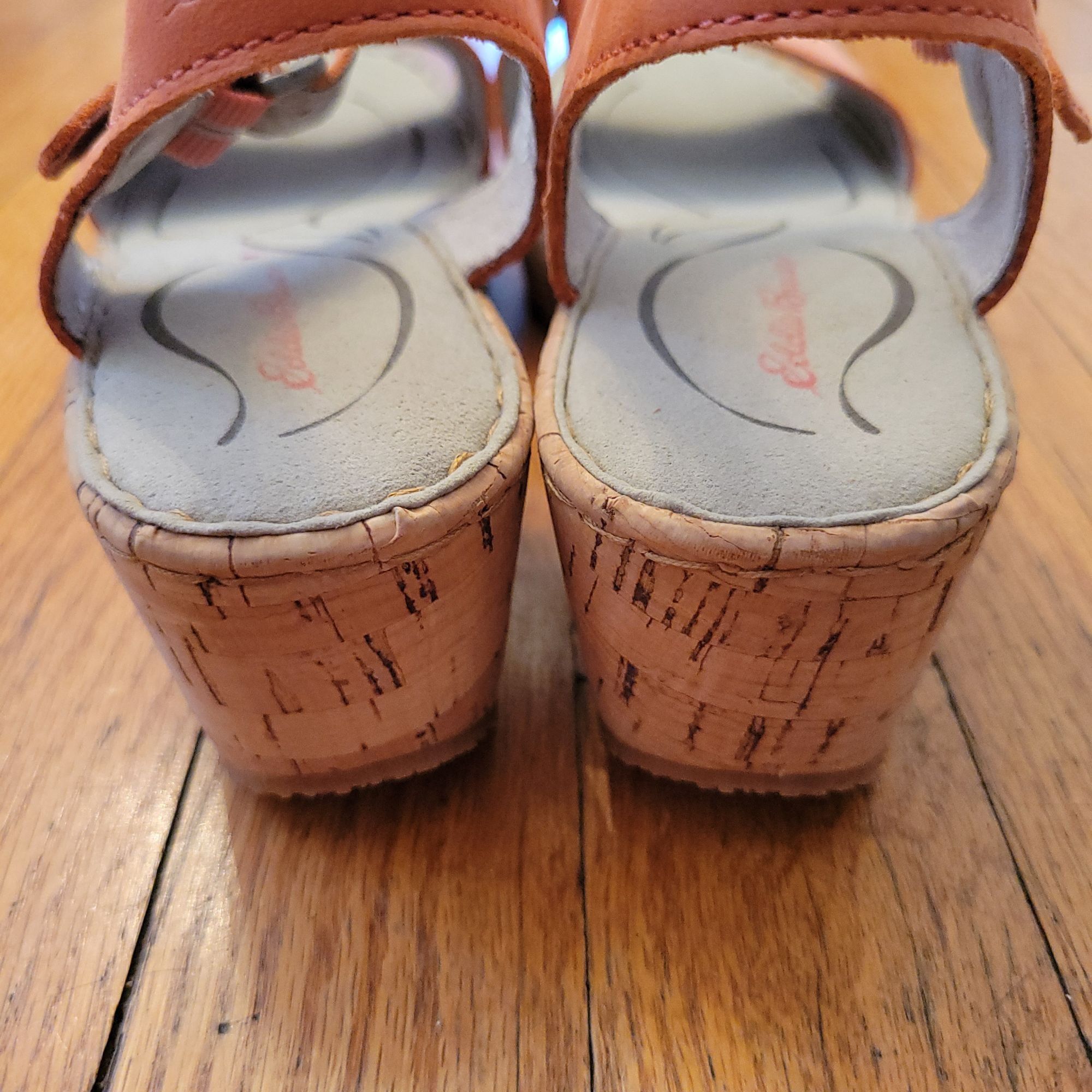 Eddie Bauer Eddie Bauer Cork Wedge Sandals 8.5 Orange KARA Summer Shoes Size US 8.5 / IT 38.5 - 7 Thumbnail