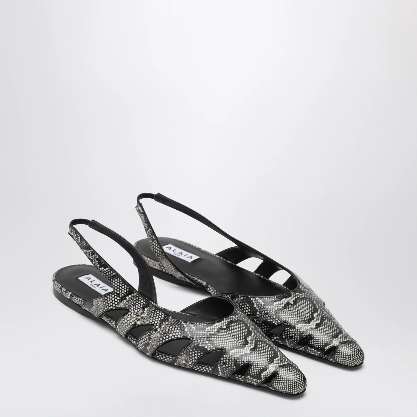 Alaia o1d2blof0426 Printed Leather Slingback Ballerinas Size US 7 / IT 37 - 2 Thumbnail