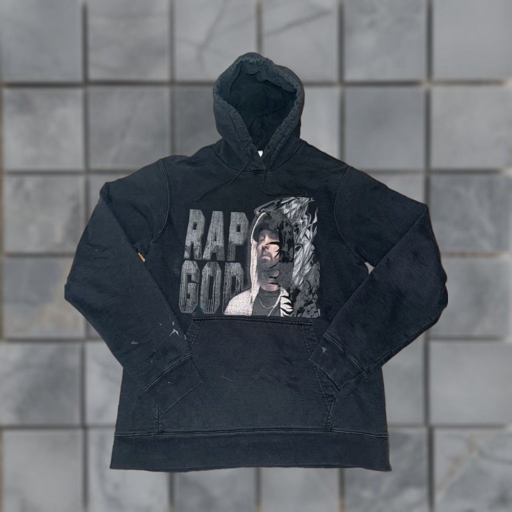 Vintage Eminem Rap God Hoodie Sweatshirt Black M Medium Mens 19x26 Pullover Ref Brand M & M Size US M / EU 48-50 / 2 - 1 Thumbnail