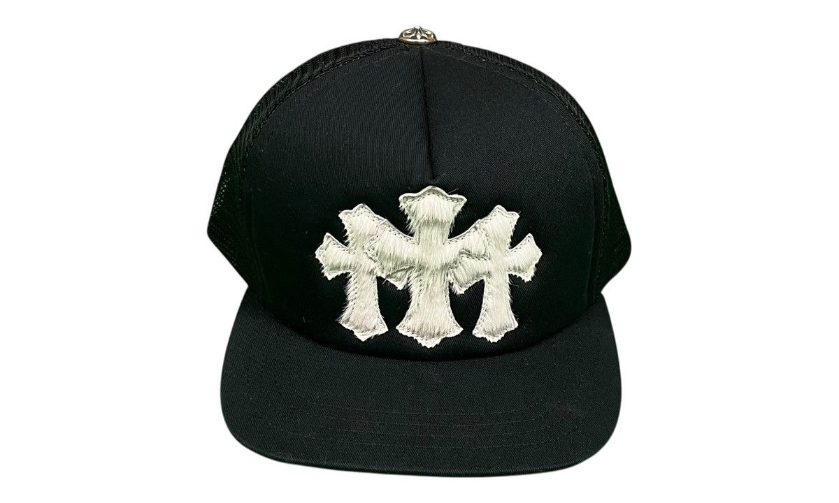 Chrome Hearts White Cross Patch CH Black Snapback Hat | Grailed