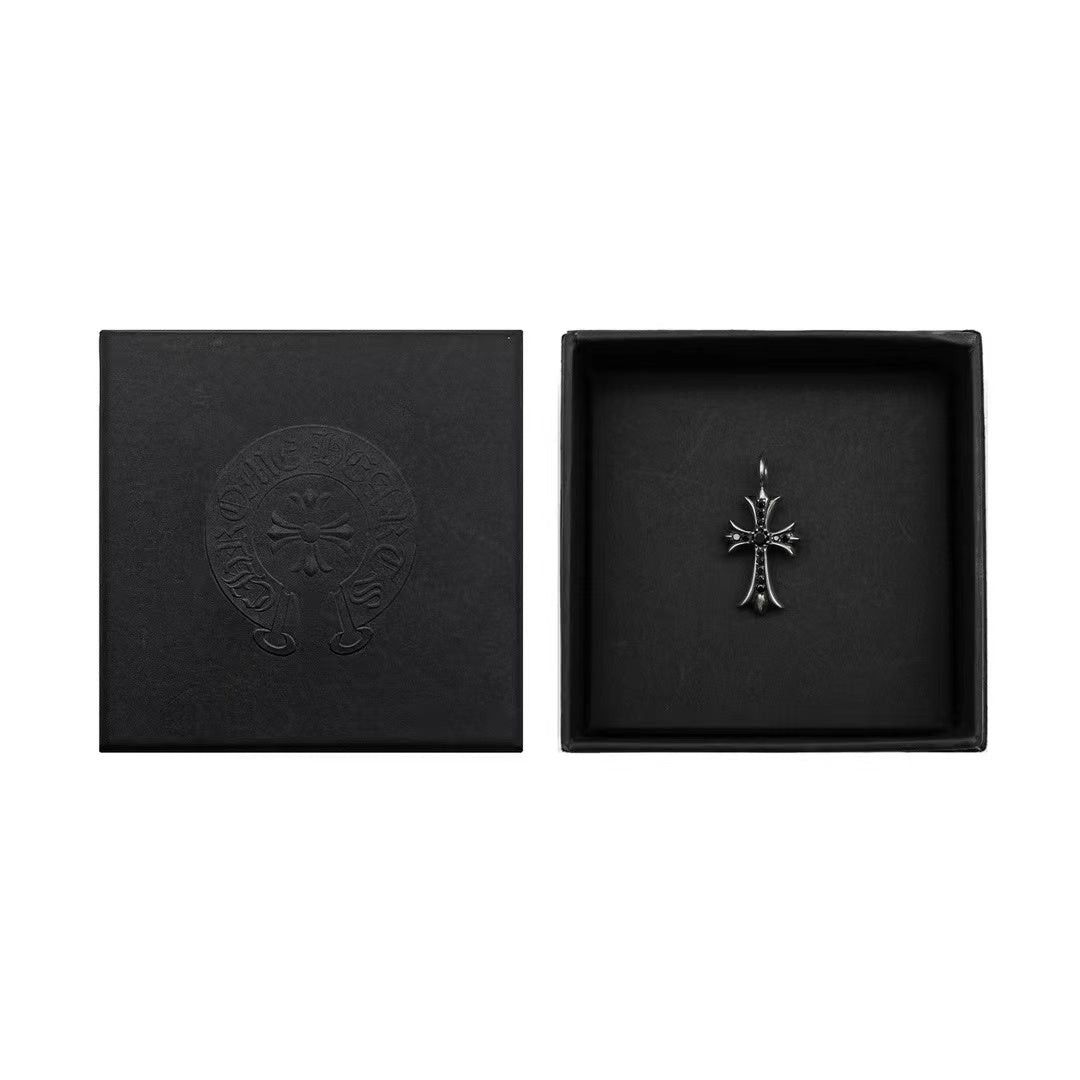 Chrome Hearts Chrome Hearts Silver Black Diamonds Tiny Cross Charm Pendant Size ONE SIZE - 4 Thumbnail