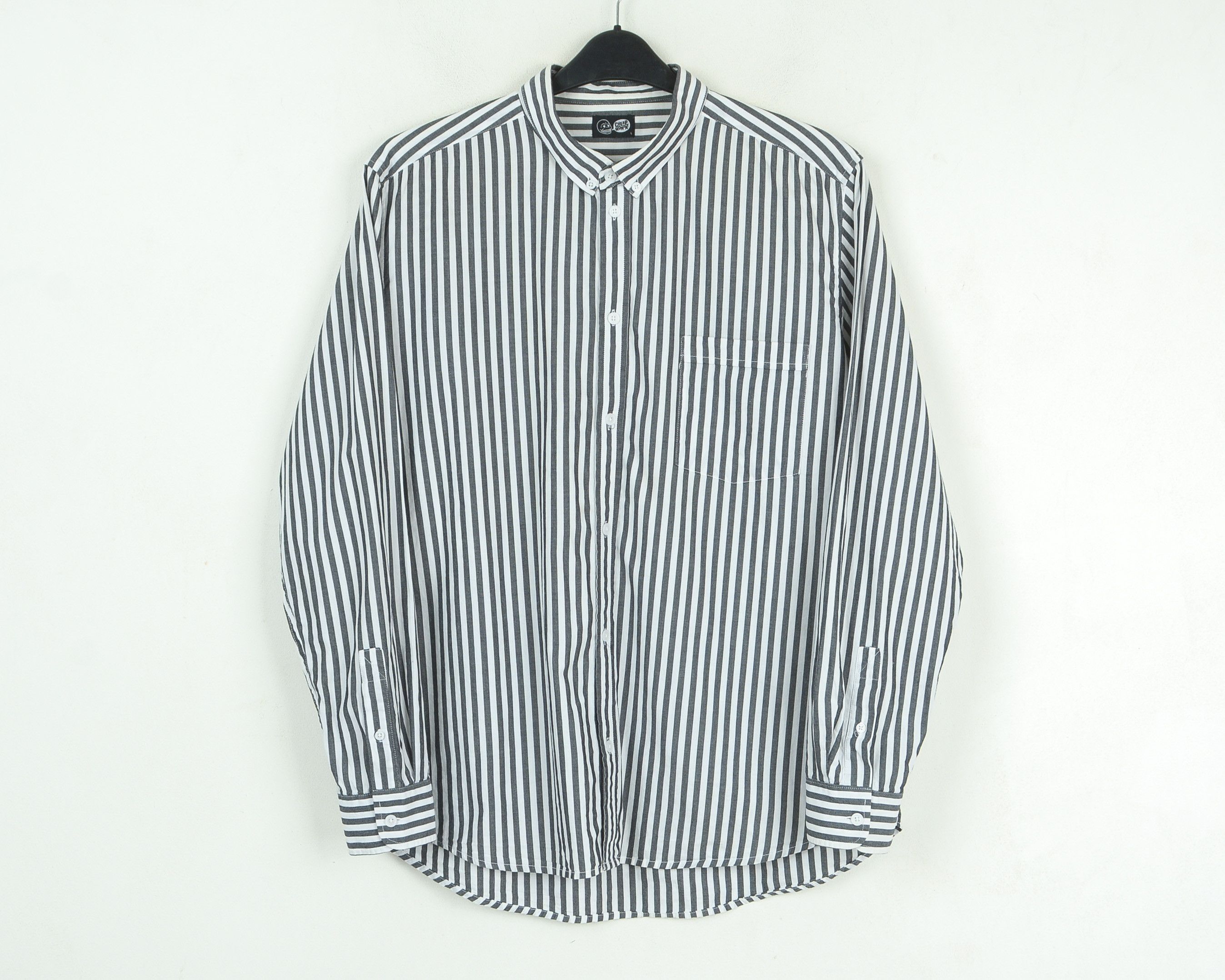 Cheap Monday Neo b-d Men Casual Shirt Pinstriped Striped Button Up Cotton Size US L / EU 52-54 / 3 - 1 Thumbnail