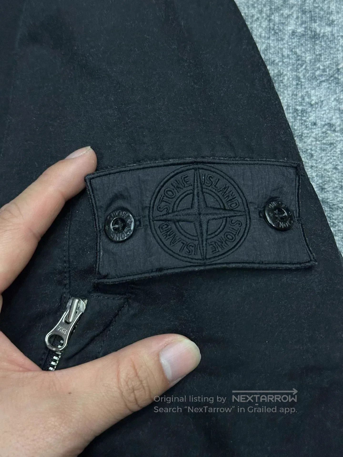Stone Island Black Zip-Front Bomber Jacket with Sleeve Patch. Size US XL / EU 56 / 4 - 5 Thumbnail