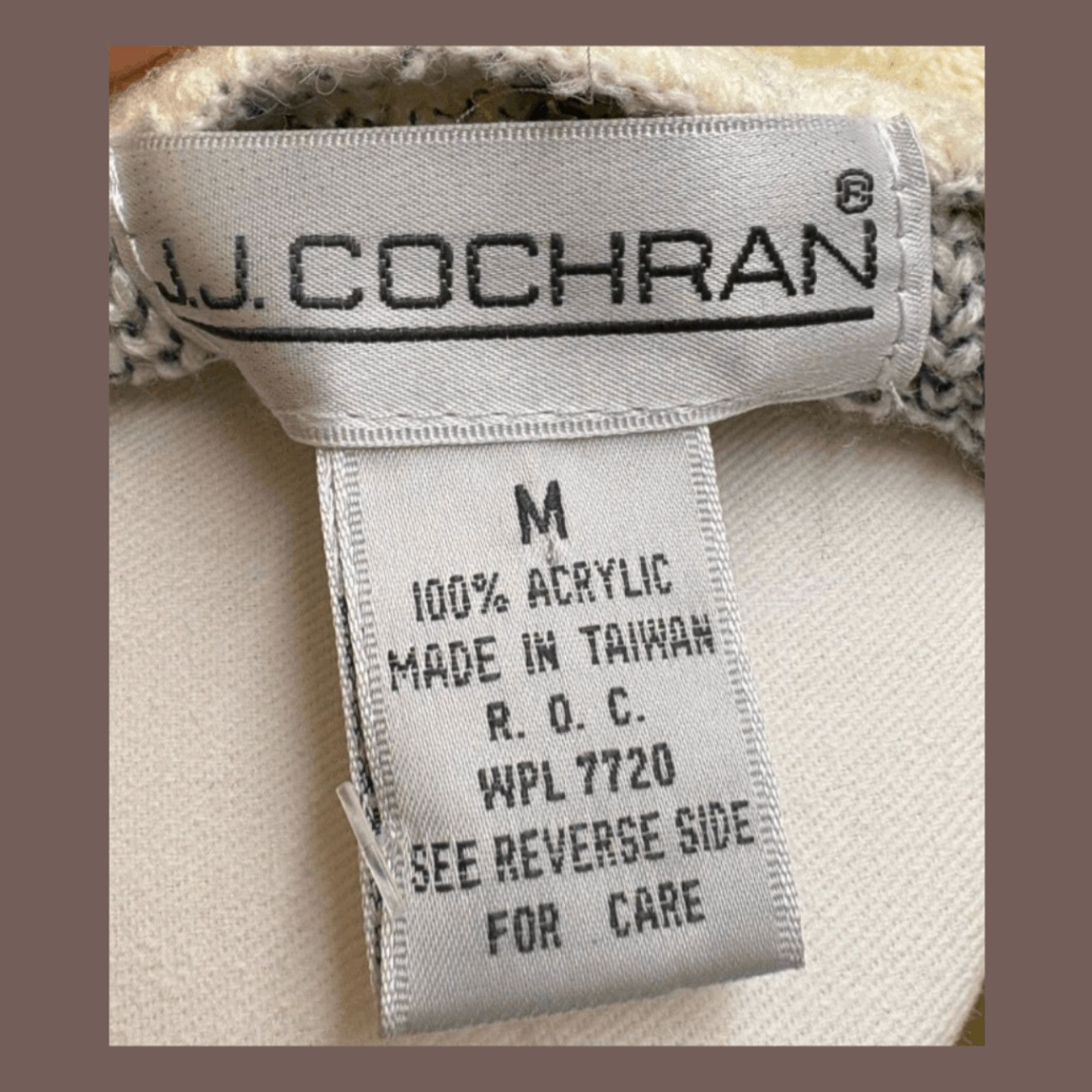 Vintage VTG Knit Cardigan | J.J. Cochran Cream/Black | 80s Ivycore Size US M / EU 48-50 / 2 - 3 Thumbnail
