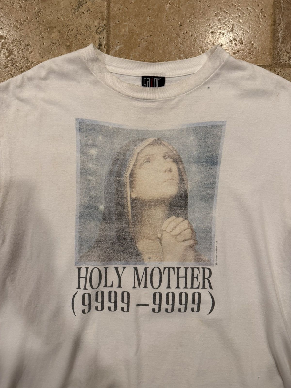 Saint Michael Saint Michael Mxxxx Holy Mother 9999 God Bless White T-Shirt Size US XL / EU 56 / 4 - 9 Thumbnail