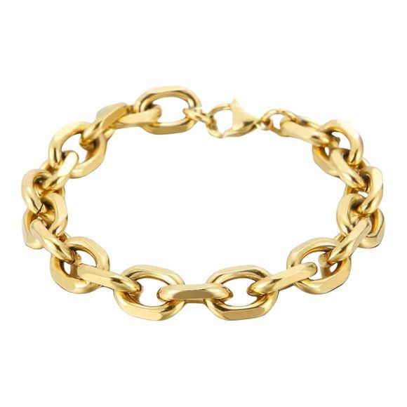 Other 10mm Stainless Steel Cuba O-Chain Men Bracelet (G) Size ONE SIZE - 1 Thumbnail