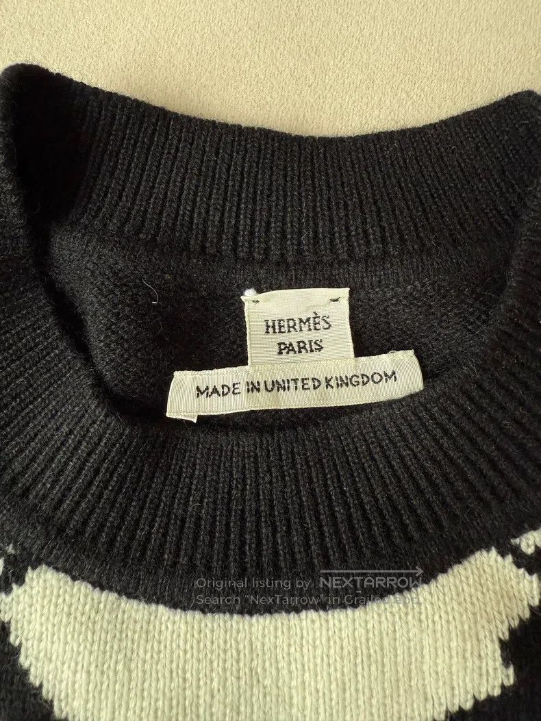 Hermes Hermes Cashmere sweater, black and white, 100% cashmere, l Size XS / US 0-2 / IT 36-38 - 4 Thumbnail