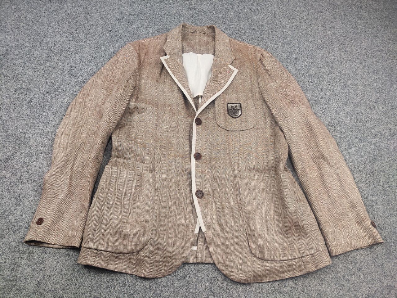 Other Luis Trenker Design textured hemp herringbone Blazer Jacket Size US L / EU 52-54 / 3 - 3 Thumbnail