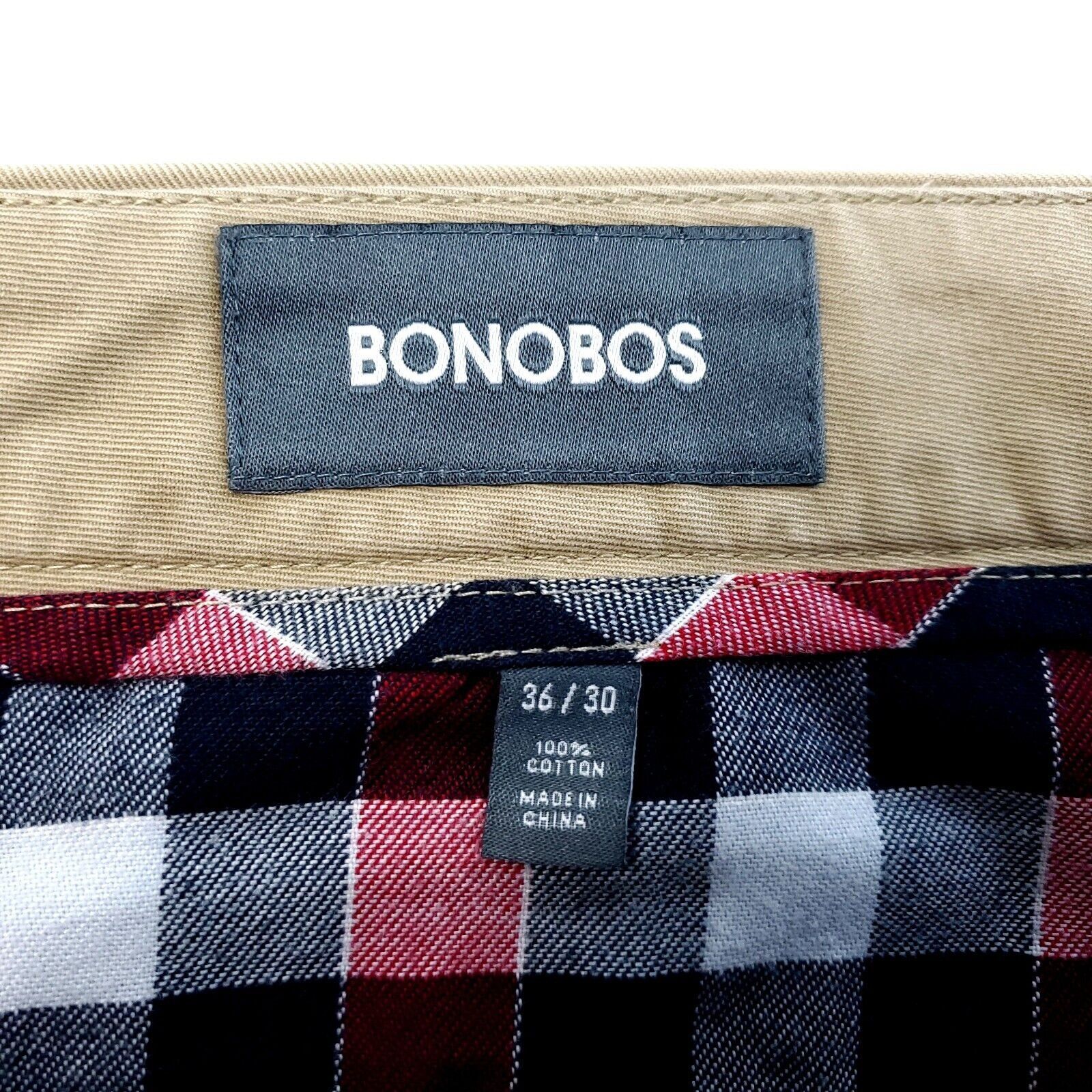 Bonobos Bonobos Cotton Flat Front Mid Rise Tan Chino Pants 37/30 Size US 37 - 3 Thumbnail