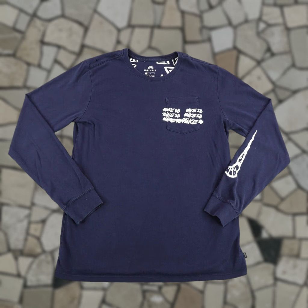 Nike VINTAGE Nike SB T Shirt Mens Medium Blue Nike Dri-Fit Skateboard Sportswear Size US M / EU 48-50 / 2 - 1 Thumbnail