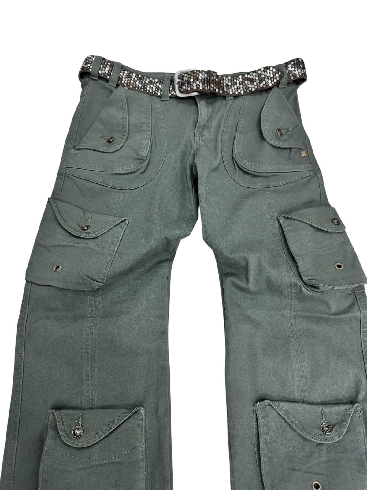 Tornado Mart Rare flared multipocket navy cargo pants tornado mart style Size US 30 / EU 46 - 4 Thumbnail
