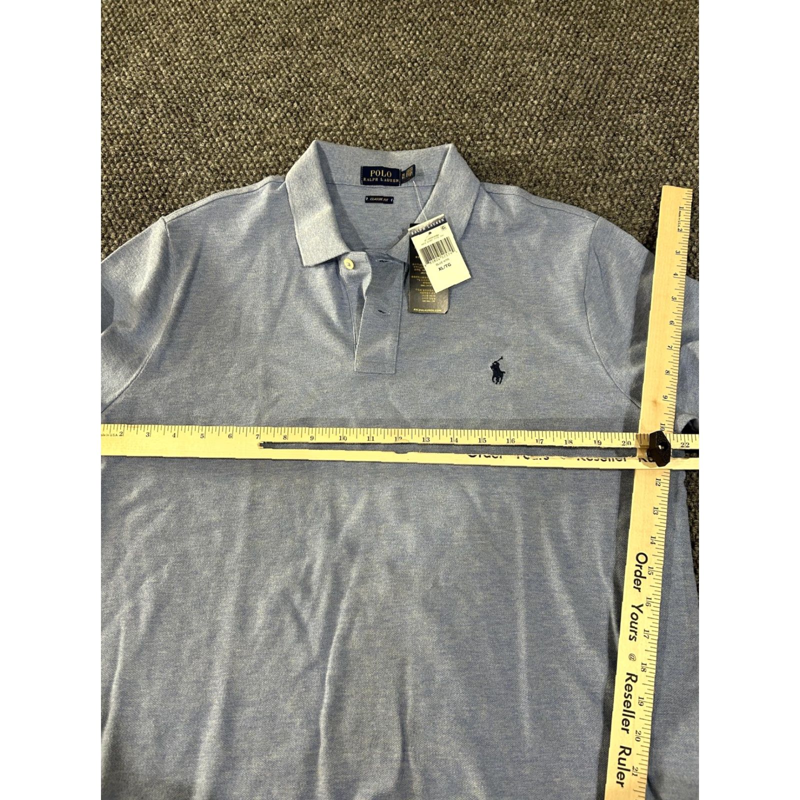 Polo Ralph Lauren Polo Ralph Lauren Polo Shirt Mens XL Blue Heather Classic Fit Golf Casual Shirts Short Sleeve Logo Embroidered Collared Solid Navy/Blue Size US XL / EU 56 / 4 - 6 Thumbnail
