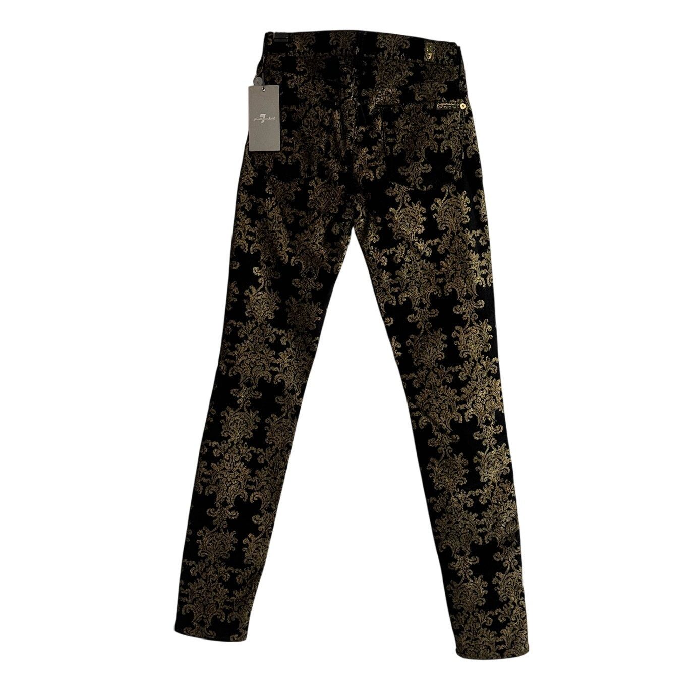 7 For All Mankind NWT Seven7 For All Mankind Brocade Black Gold Pants Holiday Size 26" / US 2 / IT 38 - 9 Thumbnail