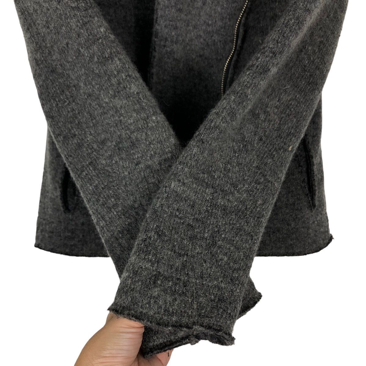 Japanese Brand 🔥Rare Asymmetric Biker Zipper Jacket Wool Ask Me Italy Made Size US S / EU 44-46 / 1 - 11 Thumbnail