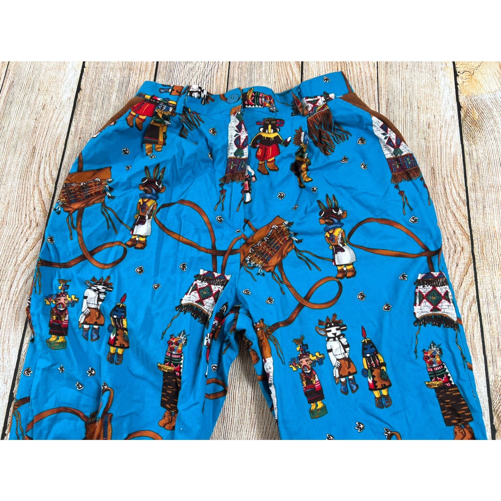 Vintage VINTAGE Ali Miles Women Pants Western Navajo Boho Blue Size 12 USA Chino Good Condition Size 34" / US 12 / IT 48 - 6 Thumbnail