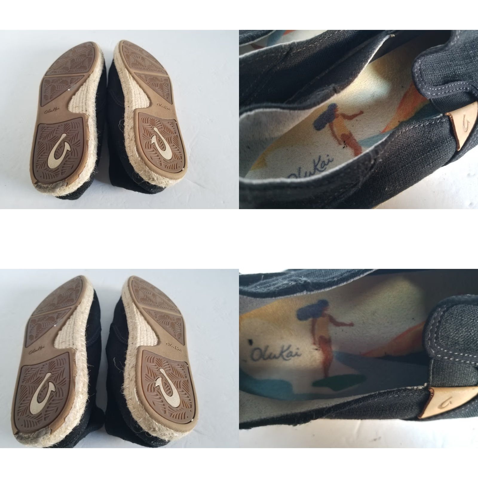 Olukai OluKai Kaula Pa'a Kapa Lava Rock Espadrilles black Slip On loafers size 8 Women Casual Shoes Size US 8 / IT 38 - 8 Thumbnail