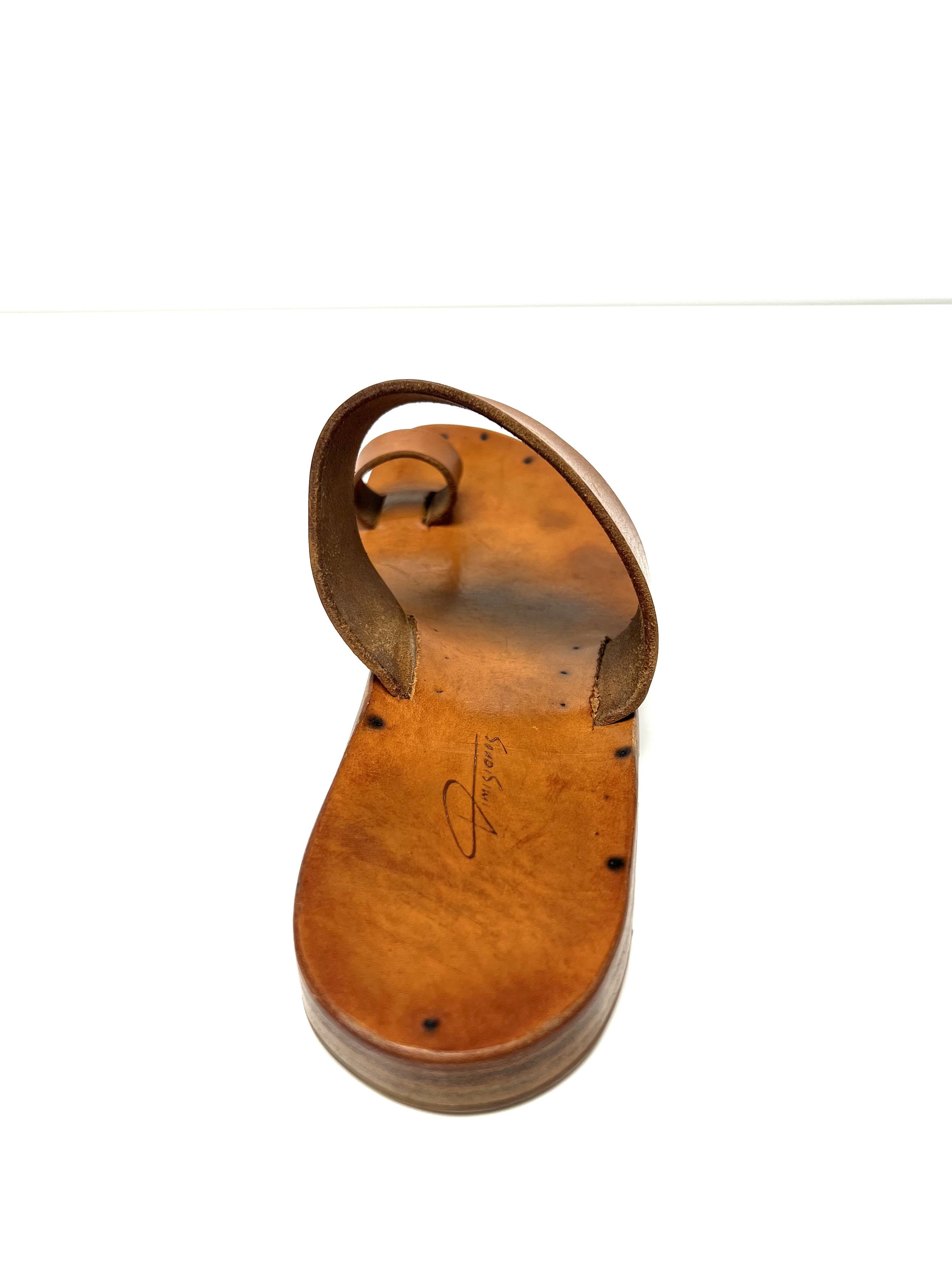 Dimissianos & Miller DIMISSIANOS & MILLER NATURAL LEATHER SLIDE / SANDALS Size US 11 / EU 44 - 8 Thumbnail