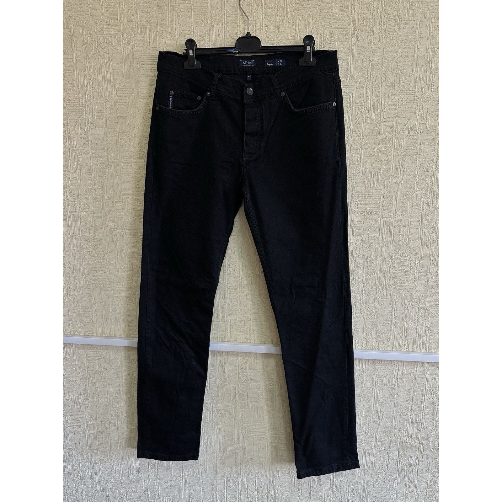 Armani Armani Jeans Metal Logo Black Regular Fit Mens Denim Pants Size US 34 / EU 50 - 10 Thumbnail