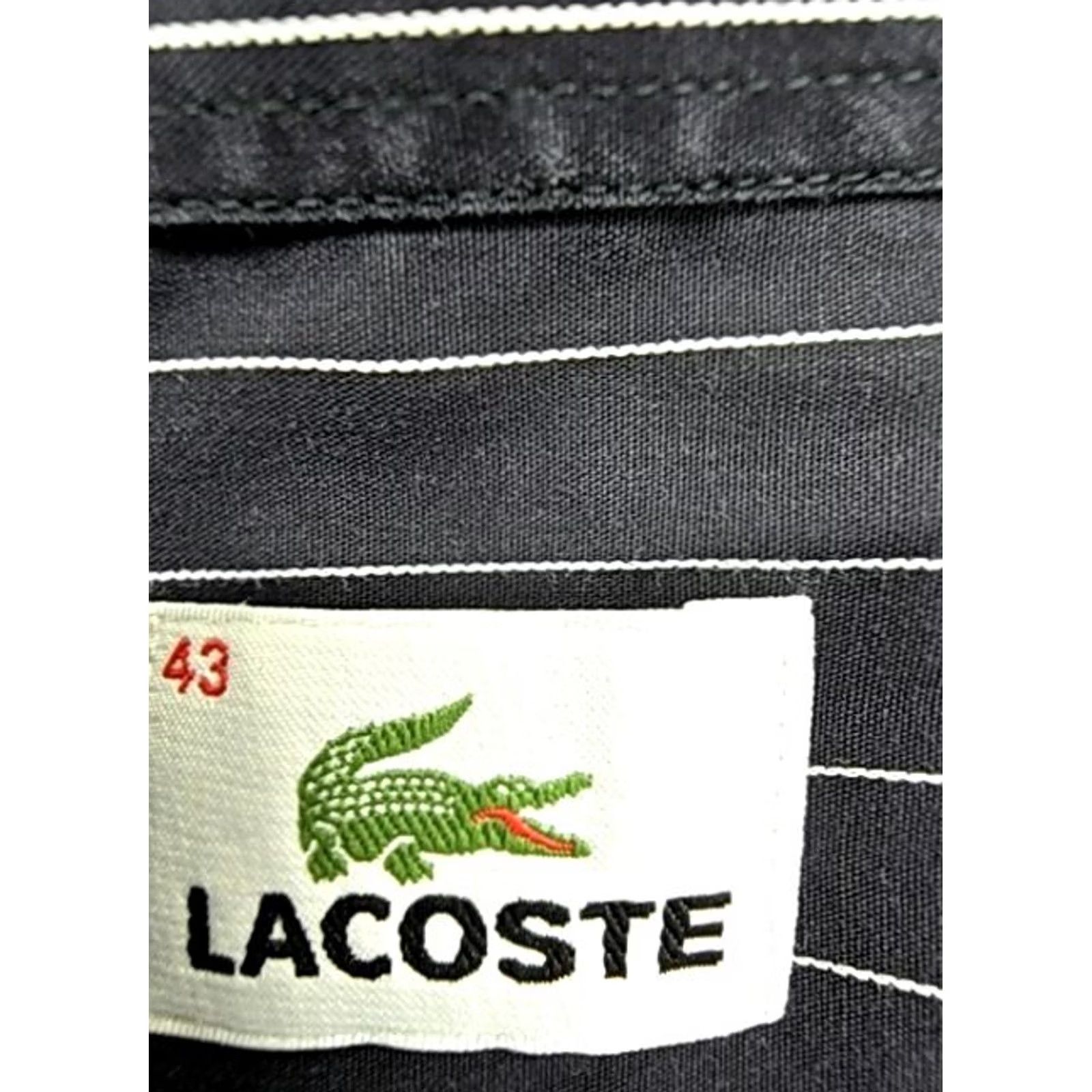 Lacoste Lacoste Men’s Navy White Stripe Cotton Button Down Shirt 43 Size US XL / EU 56 / 4 - 4 Thumbnail