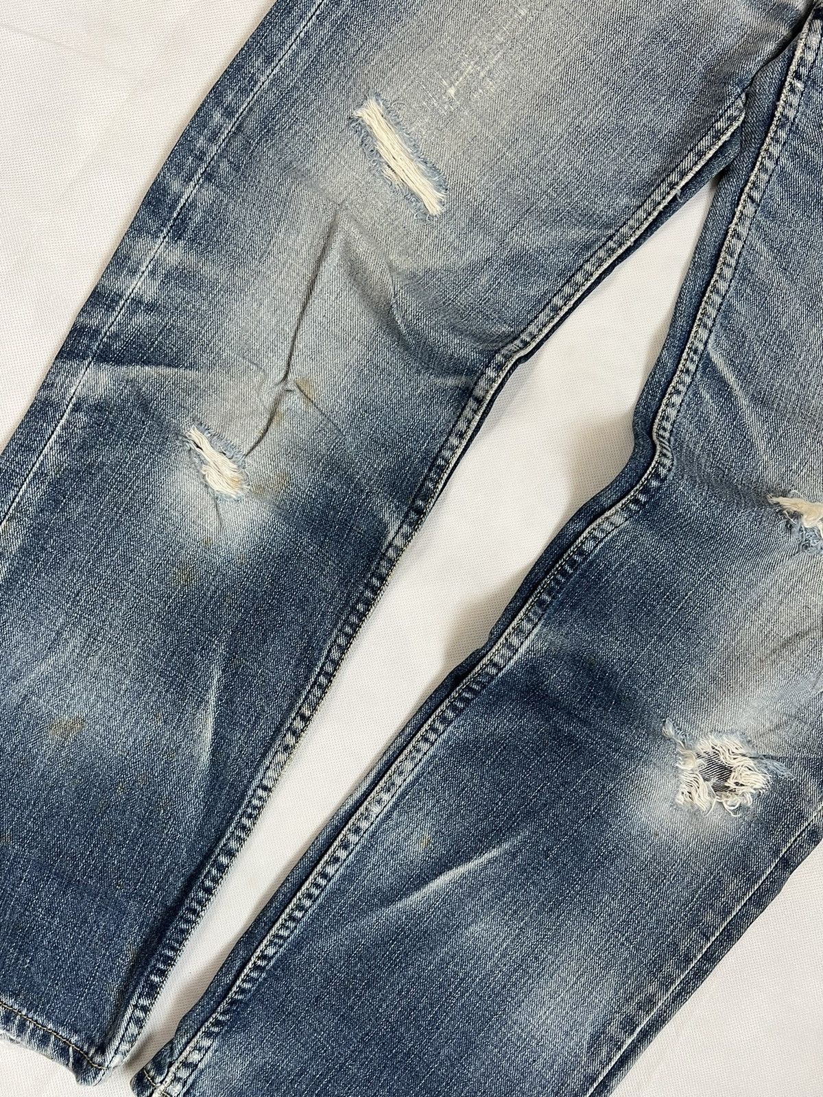 LVC × Levi's Vintage Clothing Vintage 90's Levis Distressed And Aging Karakuri Denim Size US 29 - 14 Thumbnail