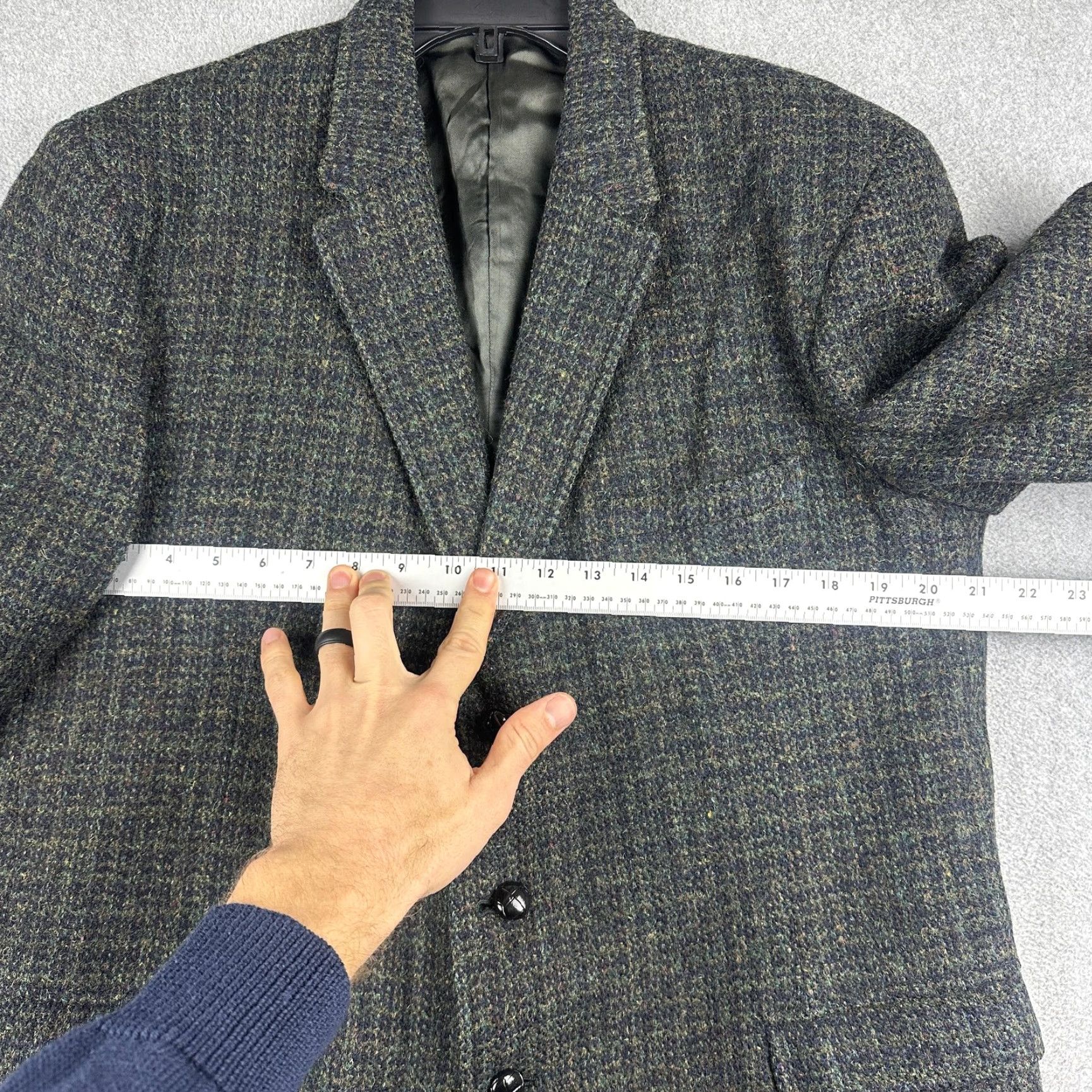 Harris Tweed VINTAGE Harris Tweed John Collier Blazer Mens 42R Green Tweed Sport Coat READ Size 42R - 6 Thumbnail