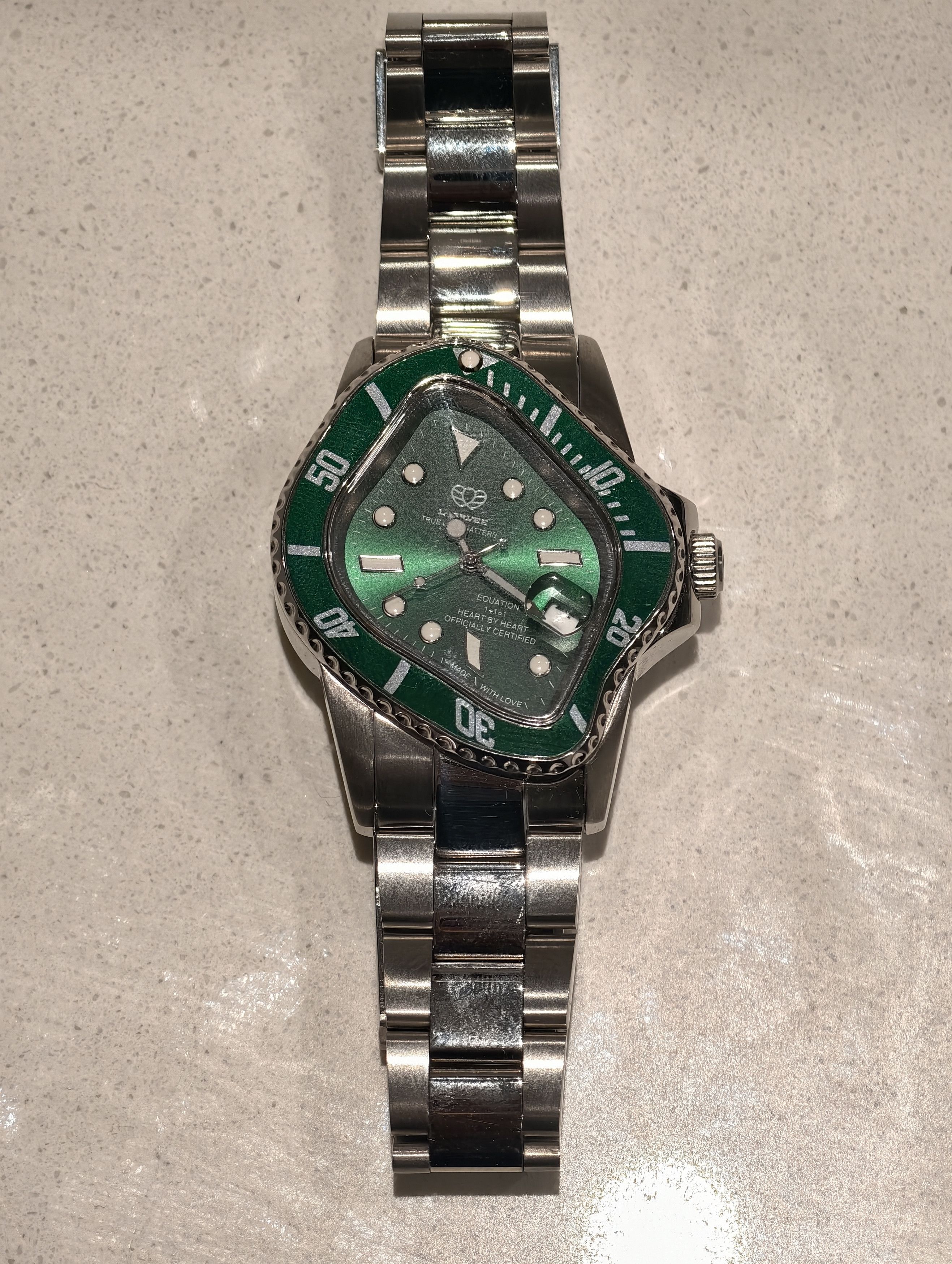 LAARVEE LAARVEE PEA001 Green, Rolex x Cartier Inspired Size 40 - 1 Thumbnail