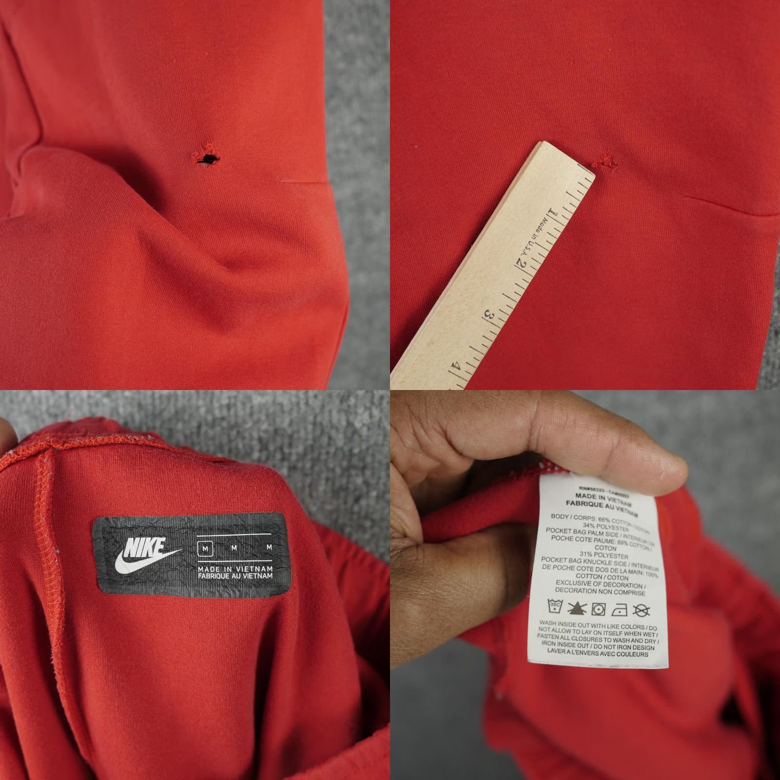 Nike Nike Tech Fleece Pants Mens M Red Jogger Sweatpants with Zip Pocket CU4495-657 Size US 31 - 8 Thumbnail