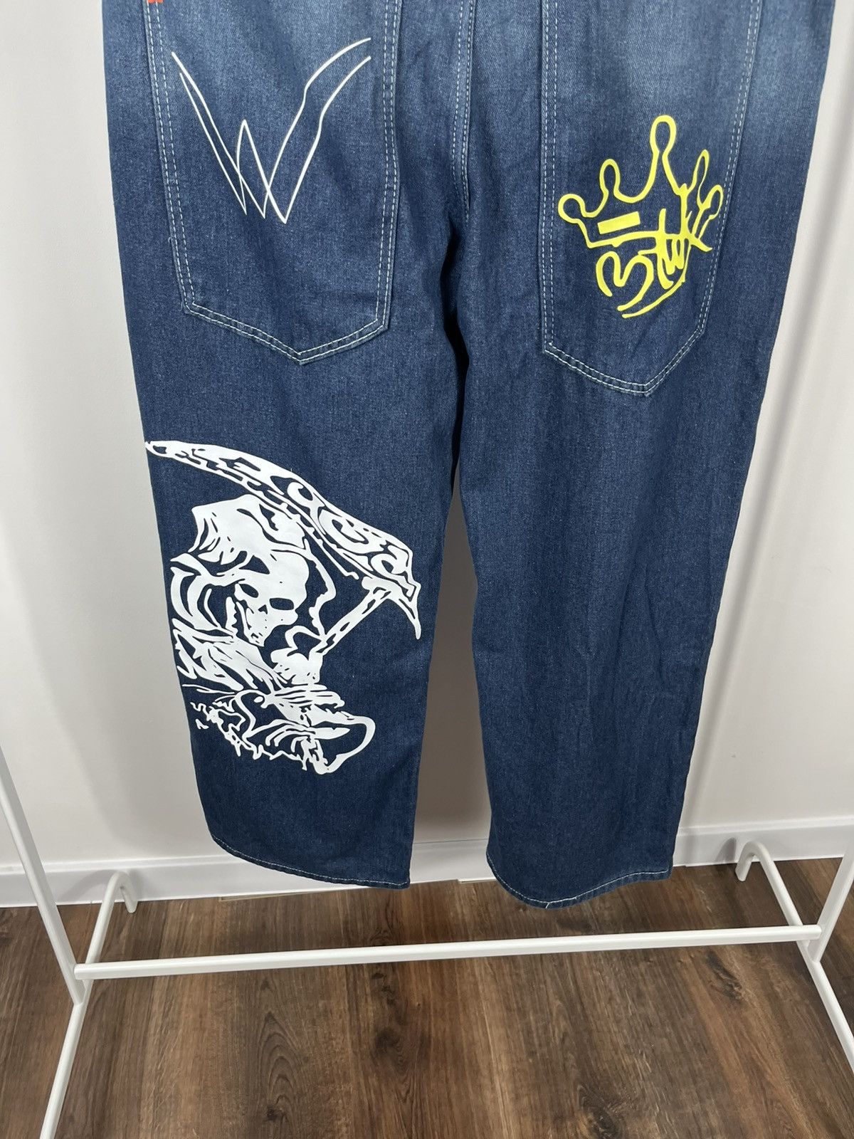 Other Baggy Y2K Wide Leg Jeans Skull Print Grunge Rap Style Size US 36 / EU 52 - 3 Thumbnail