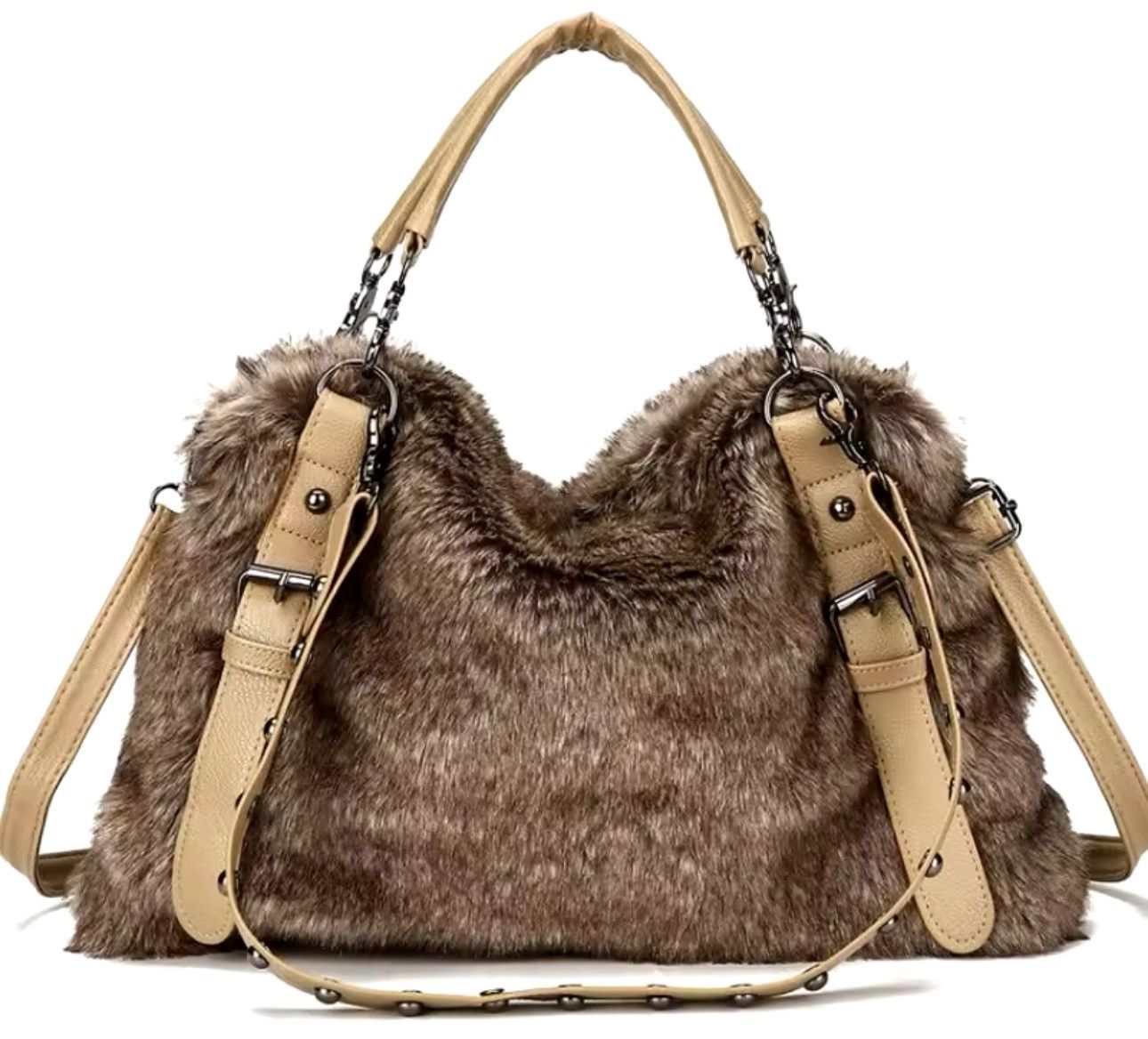 Vintage Vintage Style Fluffy Fur Plush Shoulder Bag Size ONE SIZE - 5 Thumbnail