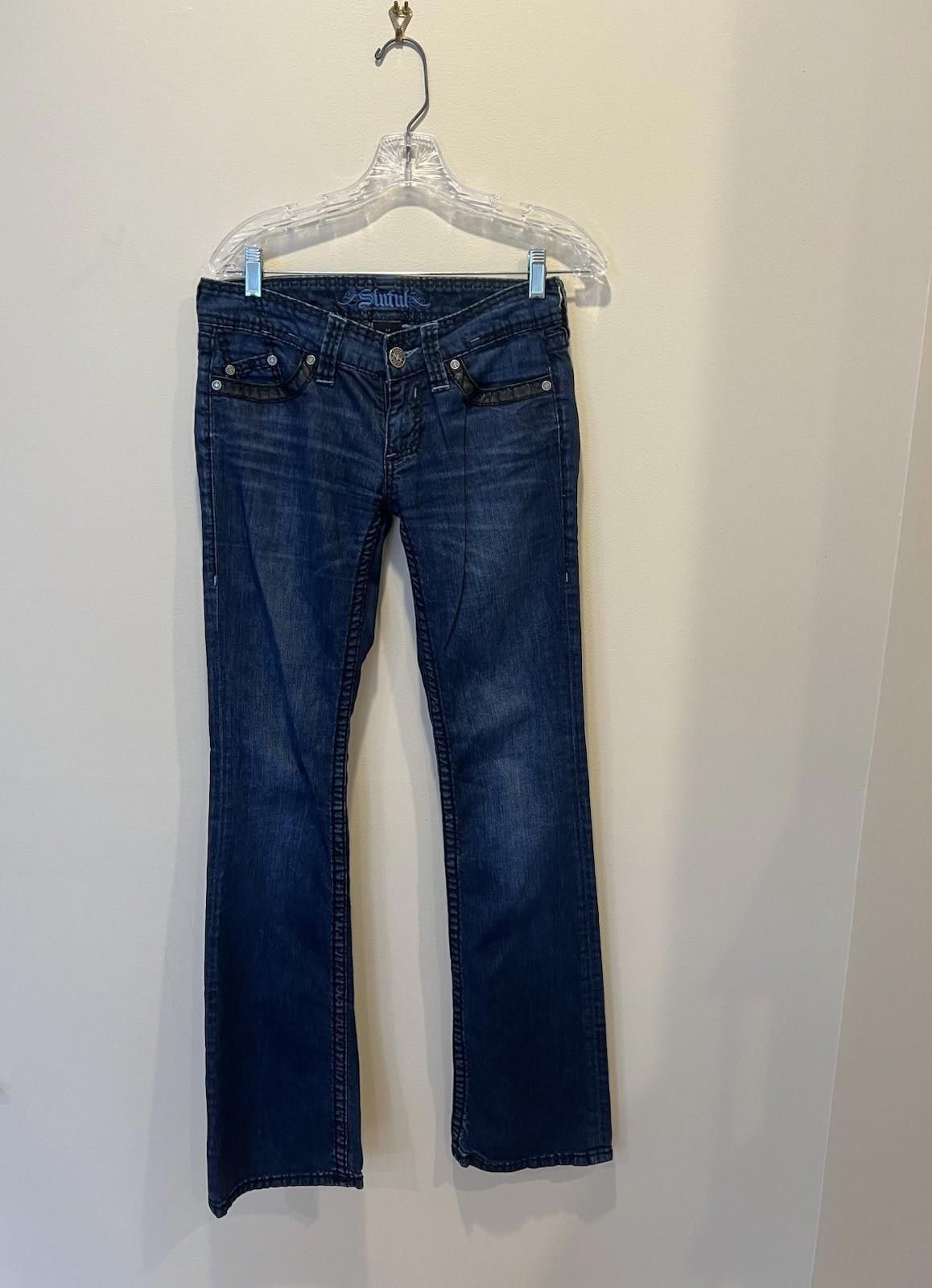 Other Sinful Blue Jeans Size 27 Semi-Flare Stretch Y2K Style Size 27" / US 4 / IT 40 - 1 Thumbnail