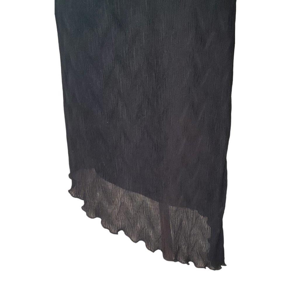 Designer CT512 Marianne Black Asymmetrical Faux Lace Dress S Size S / US 4 / IT 40 - 2 Thumbnail
