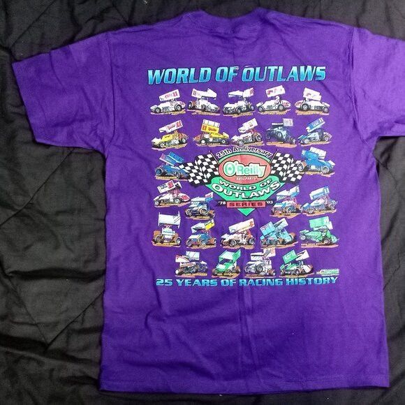 Fruit Of The Loom × Vintage Vintage World Of Outlaws 25 Years Sprint Car Racing T-Shirt Size US L / EU 52-54 / 3 - 6 Thumbnail