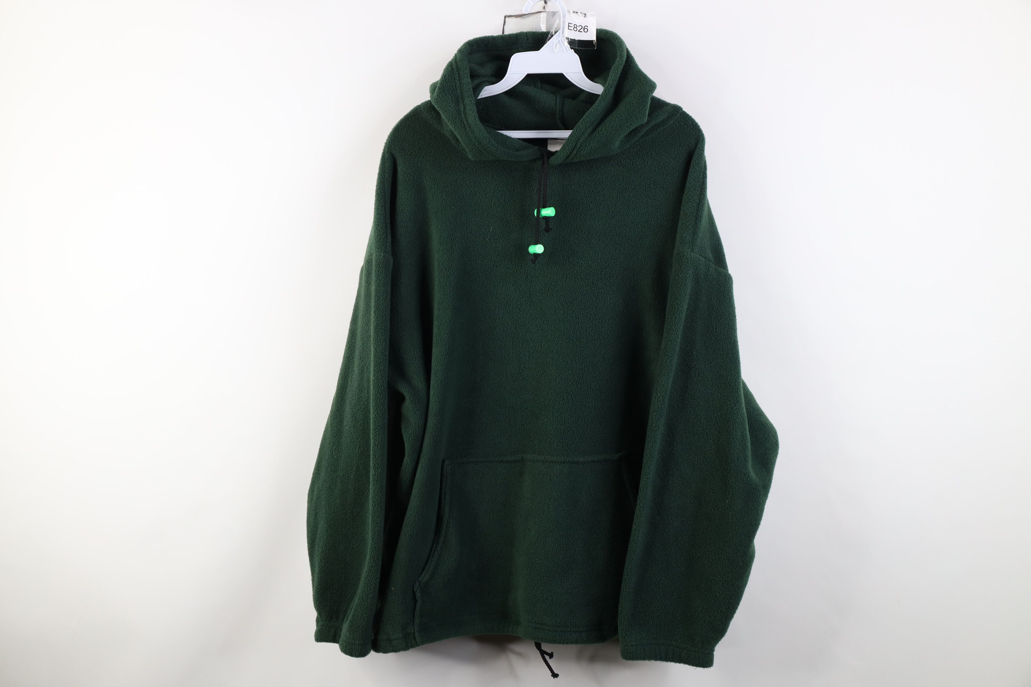 Vintage Vintage 90s Streetwear Blank Fleece Hoodie Sweatshirt Green Size US M / EU 48-50 / 2 - 1 Thumbnail
