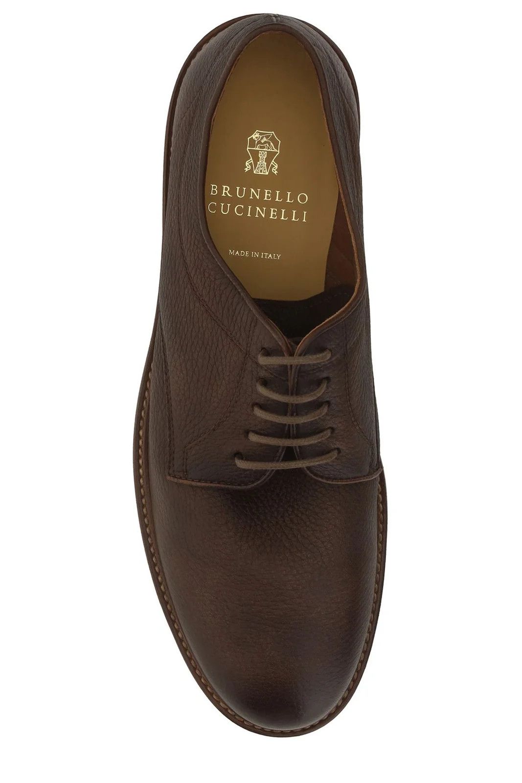 Brunello Cucinelli o1w1db10725 Round Toe Lace Up Shoes in Dark Brown Size US 7 / EU 40 - 4 Thumbnail