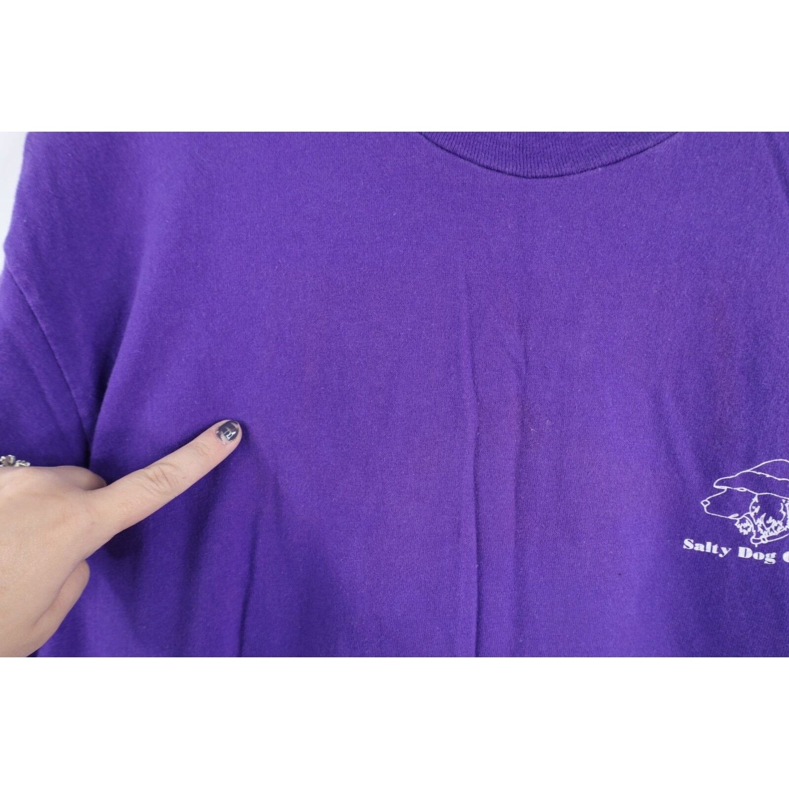 Vintage Vintage 80s Salty Dog Cafe Distressed Spell Out T-Shirt Size US XL / EU 56 / 4 - 6 Thumbnail