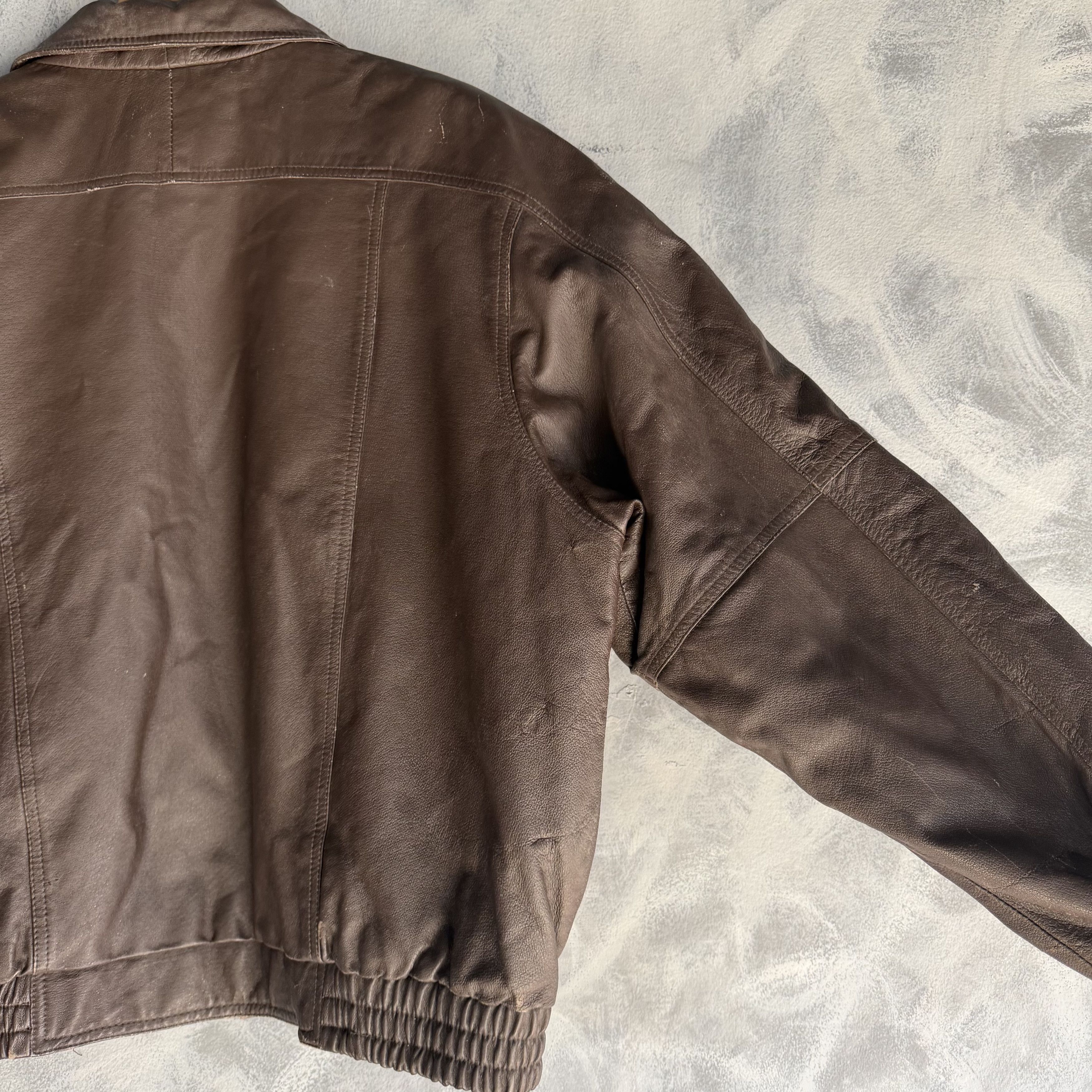 Other Vintage Handyman Club Of America Bomber Leather Jacket A2 Size US XL / EU 56 / 4 - 8 Thumbnail