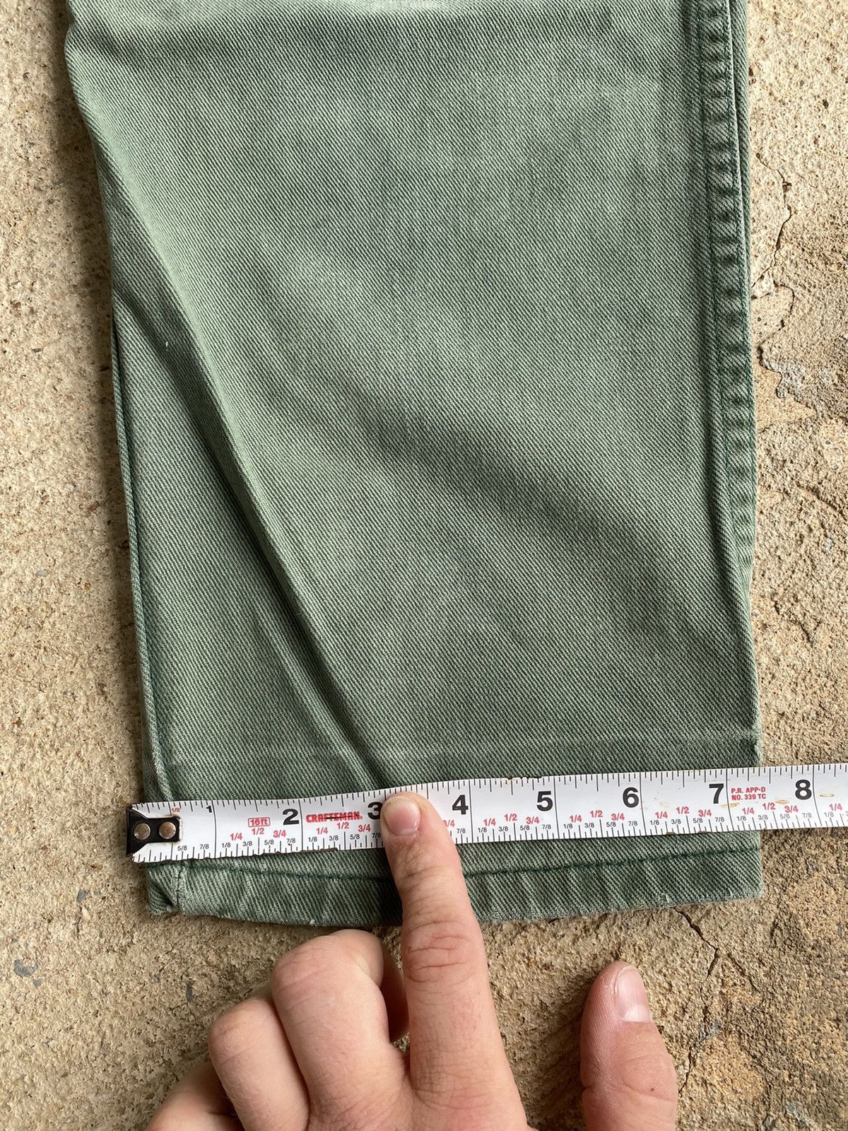 Faded Glory × Vintage Vintage 90’s Faded Glory Carhartt Style Faded Green Jeans Size US 32 / EU 48 - 16 Thumbnail