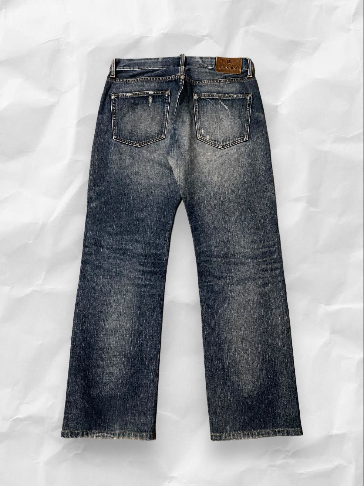 If Six Was Nine × Japanese Brand × Vintage Back Number Japan Distressed Dark Blue Wash Denim Jeans Size US 34 / EU 50 - 8 Thumbnail