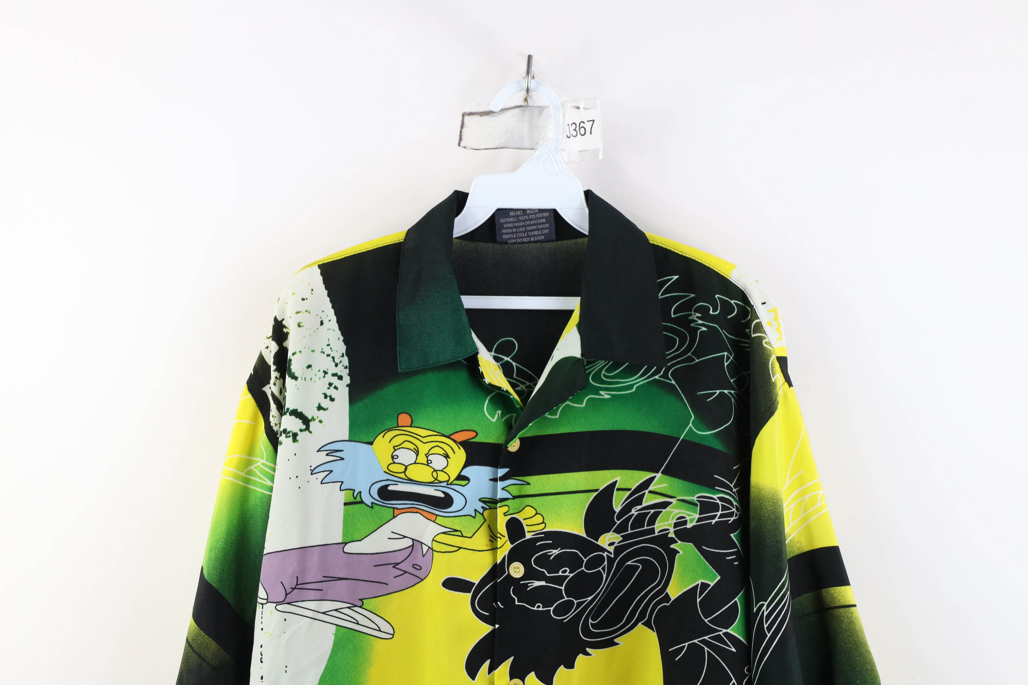 Vintage Vintage 90s Y2K Streetwear Hop Graffiti Cartoon Button Shirt Size US M / EU 48-50 / 2 - 2 Thumbnail