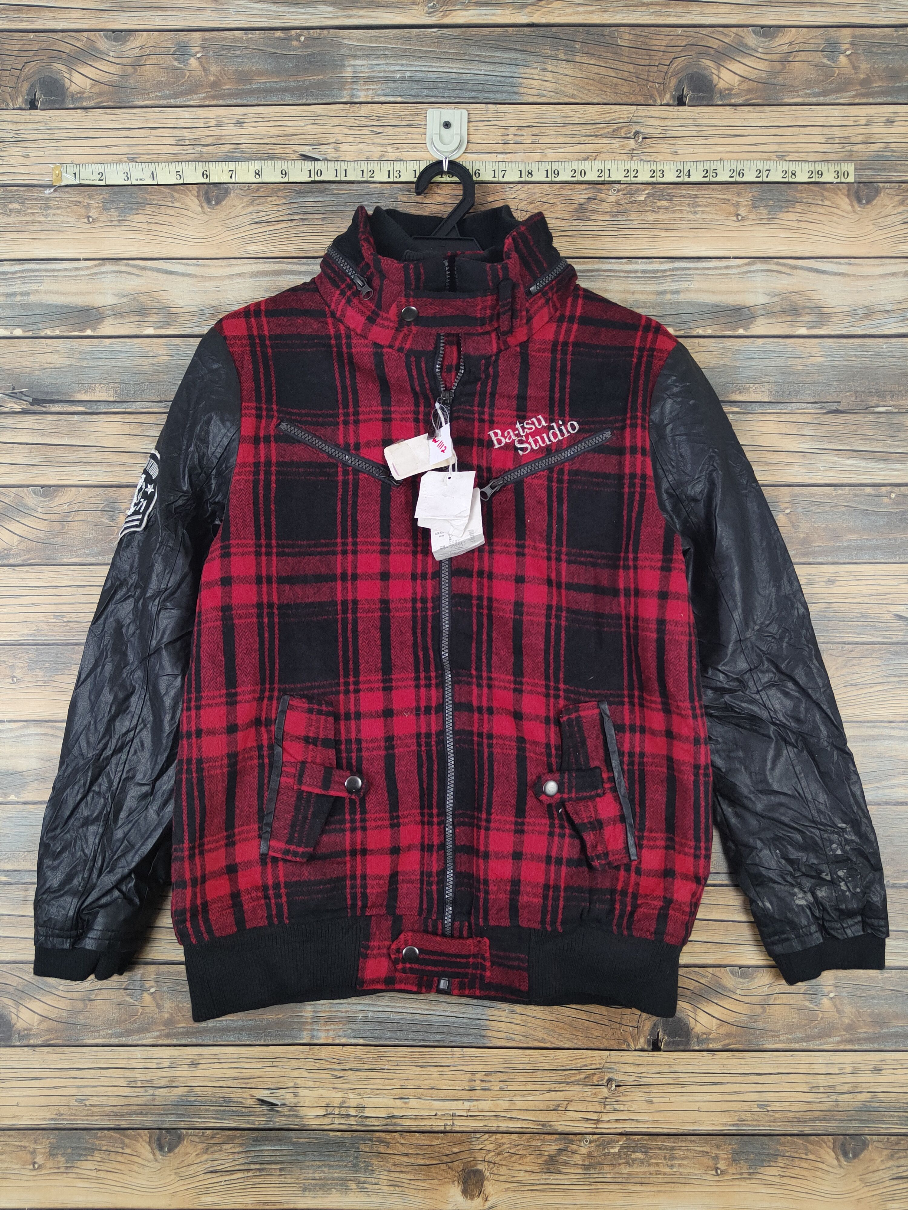 Japanese Brand × Vintage Ba-tsu Studio Red Black checkered Jackets #W1112 Size US S / EU 44-46 / 1 - 1 Thumbnail