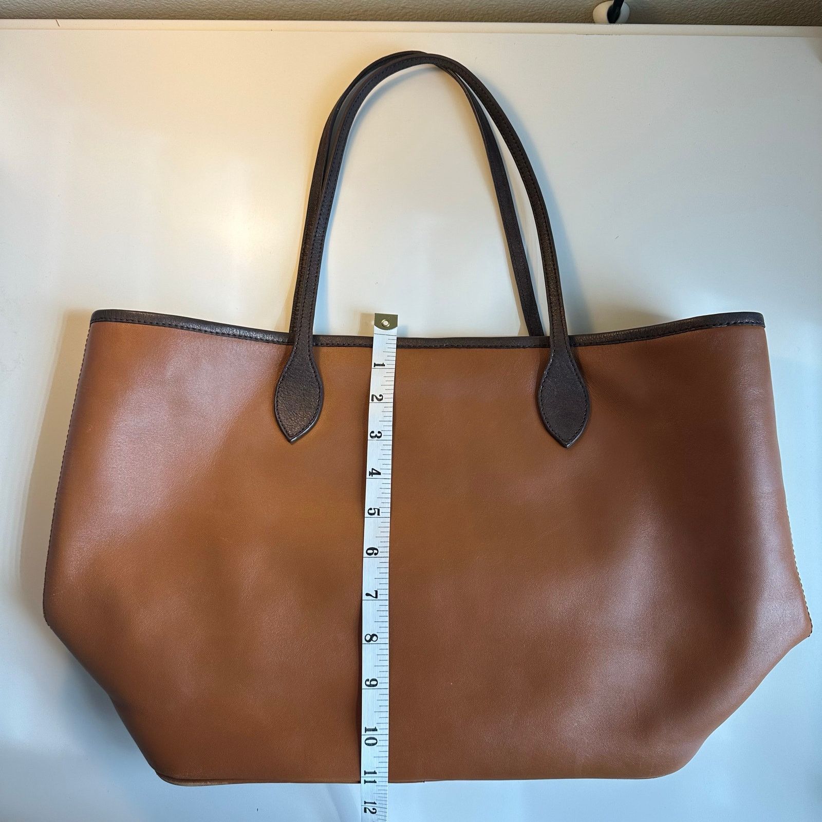 Other Genuine Leather Tote Batik Print Fabric Lined Handmade Size ONE SIZE - 3 Thumbnail