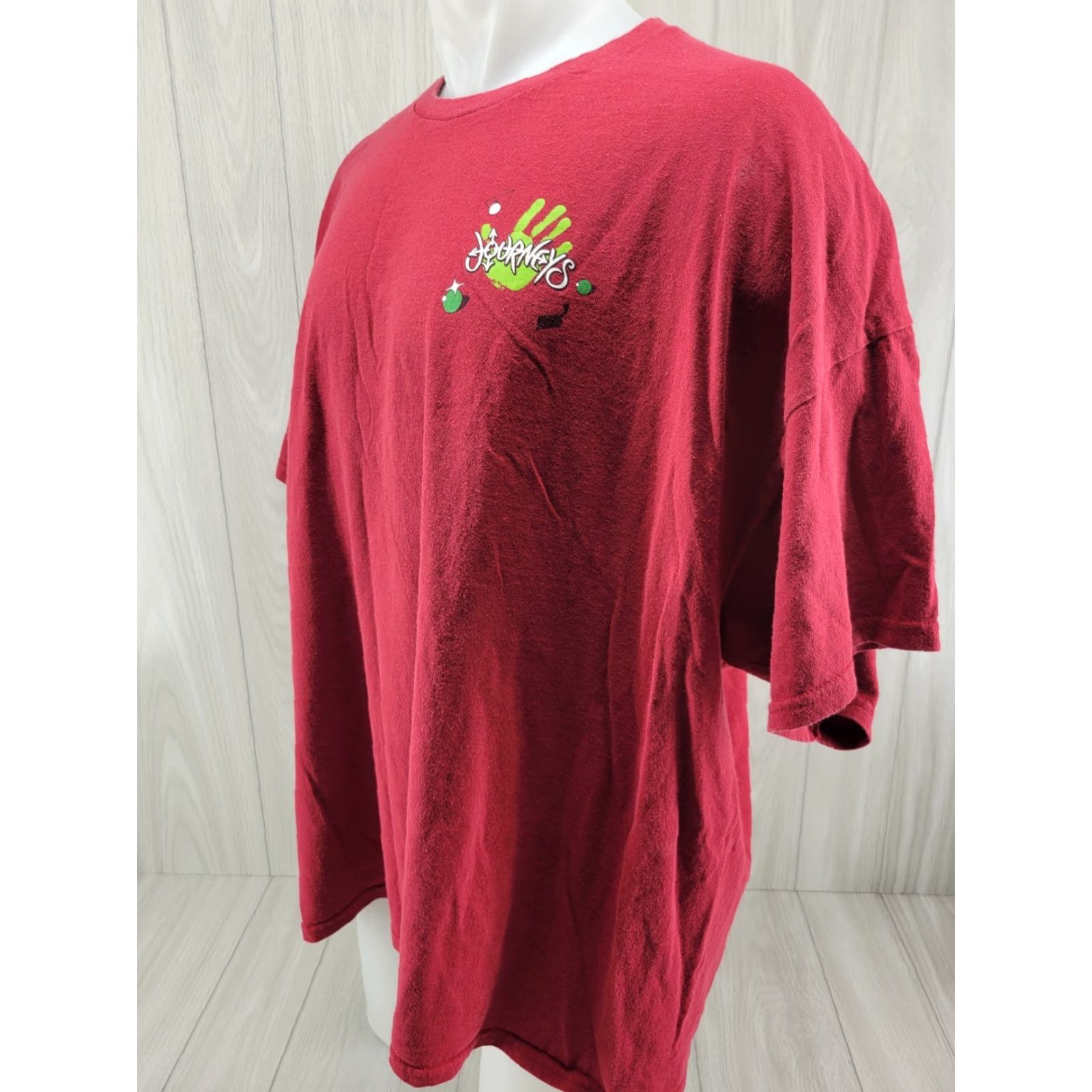Vintage Journeys 4XL T-Shirt Mens Red Short Sleeve Crew Neck Logo Shirt Vintage? No — Cotton Image? Size US XXL / EU 58 / 5 - 2 Thumbnail