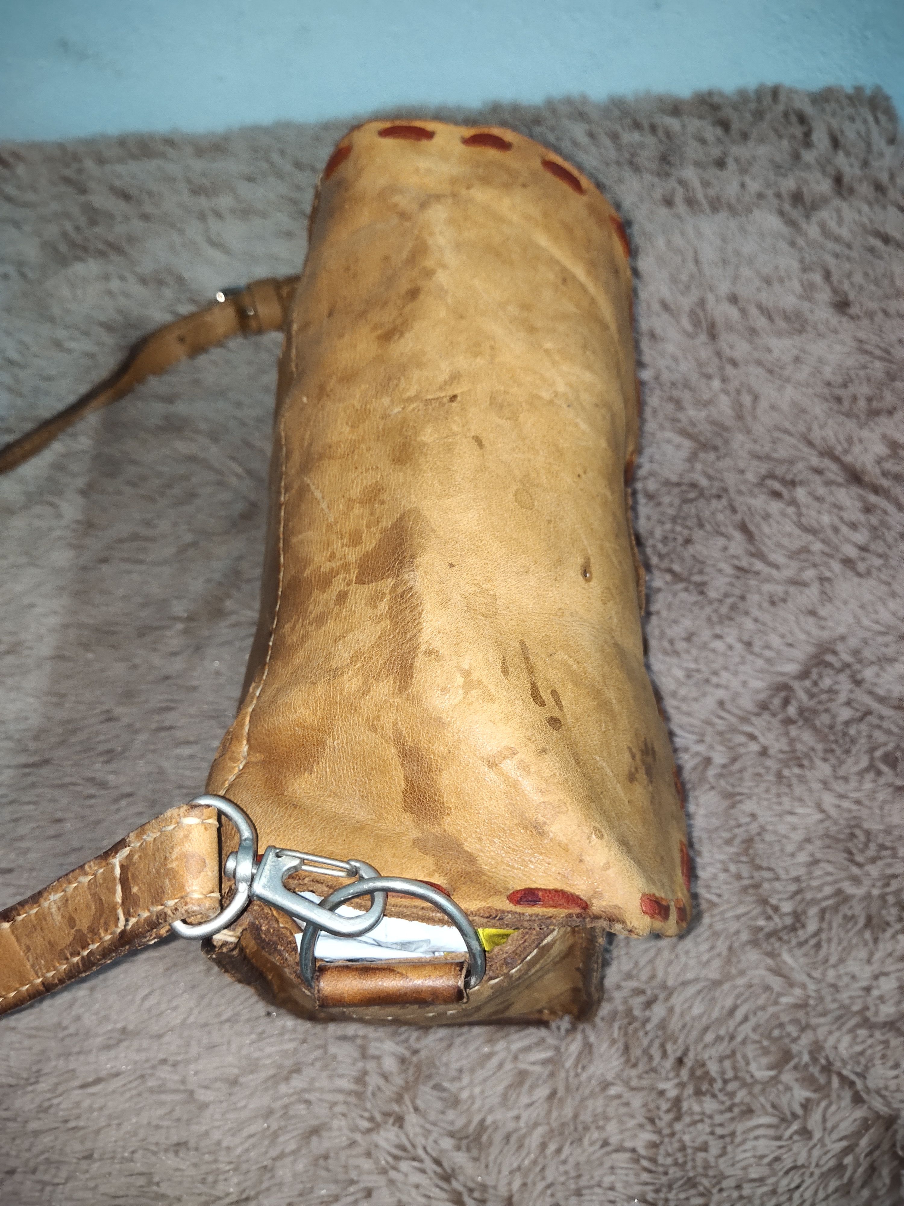 Genuine Leather × Vintage Vintage Poche Boho Leather Bag Size ONE SIZE - 5 Thumbnail