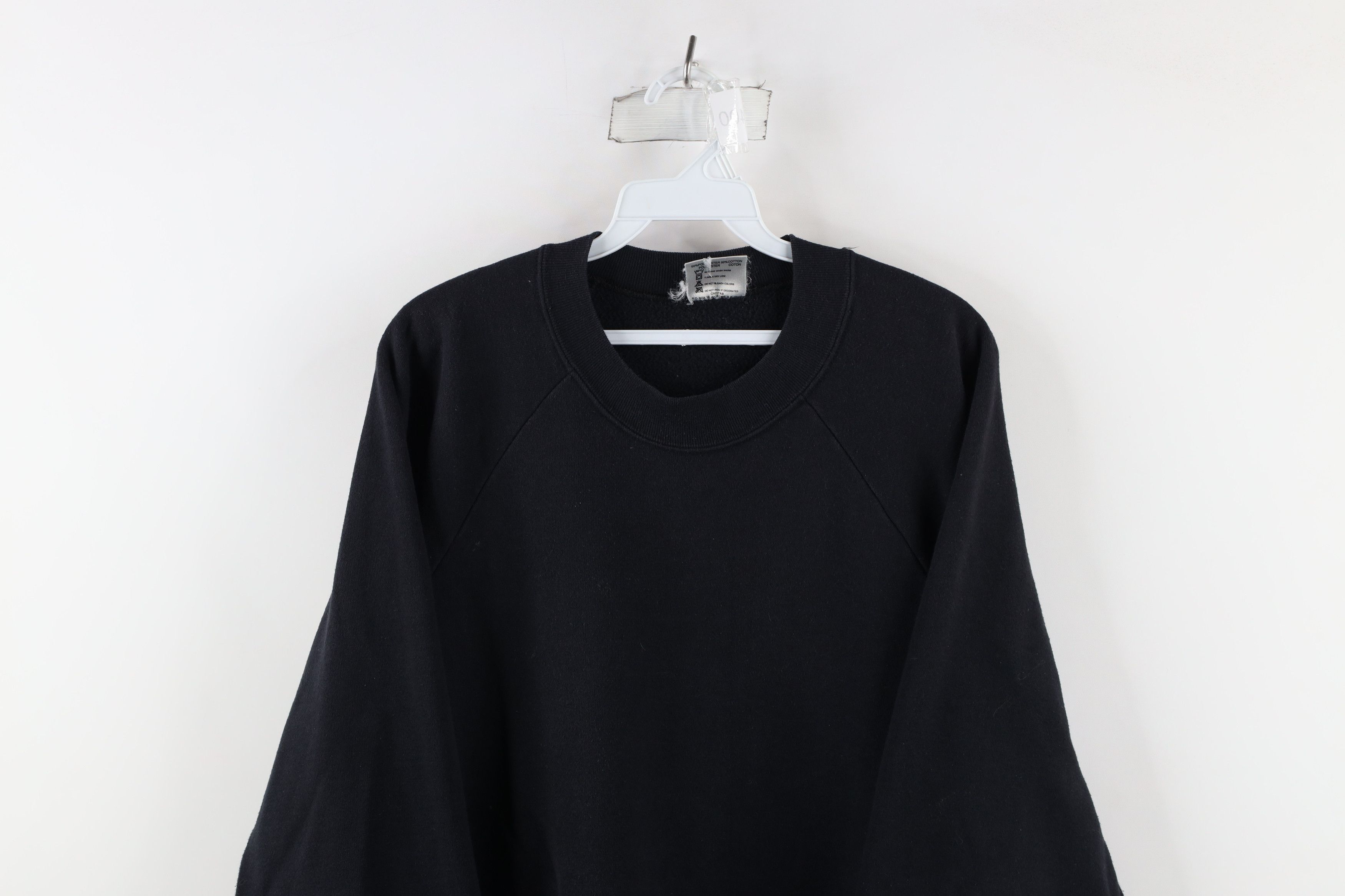 Vintage Vintage 90s Streetwear Heavyweight Sweatshirt Black USA Size US XL / EU 56 / 4 - 2 Thumbnail
