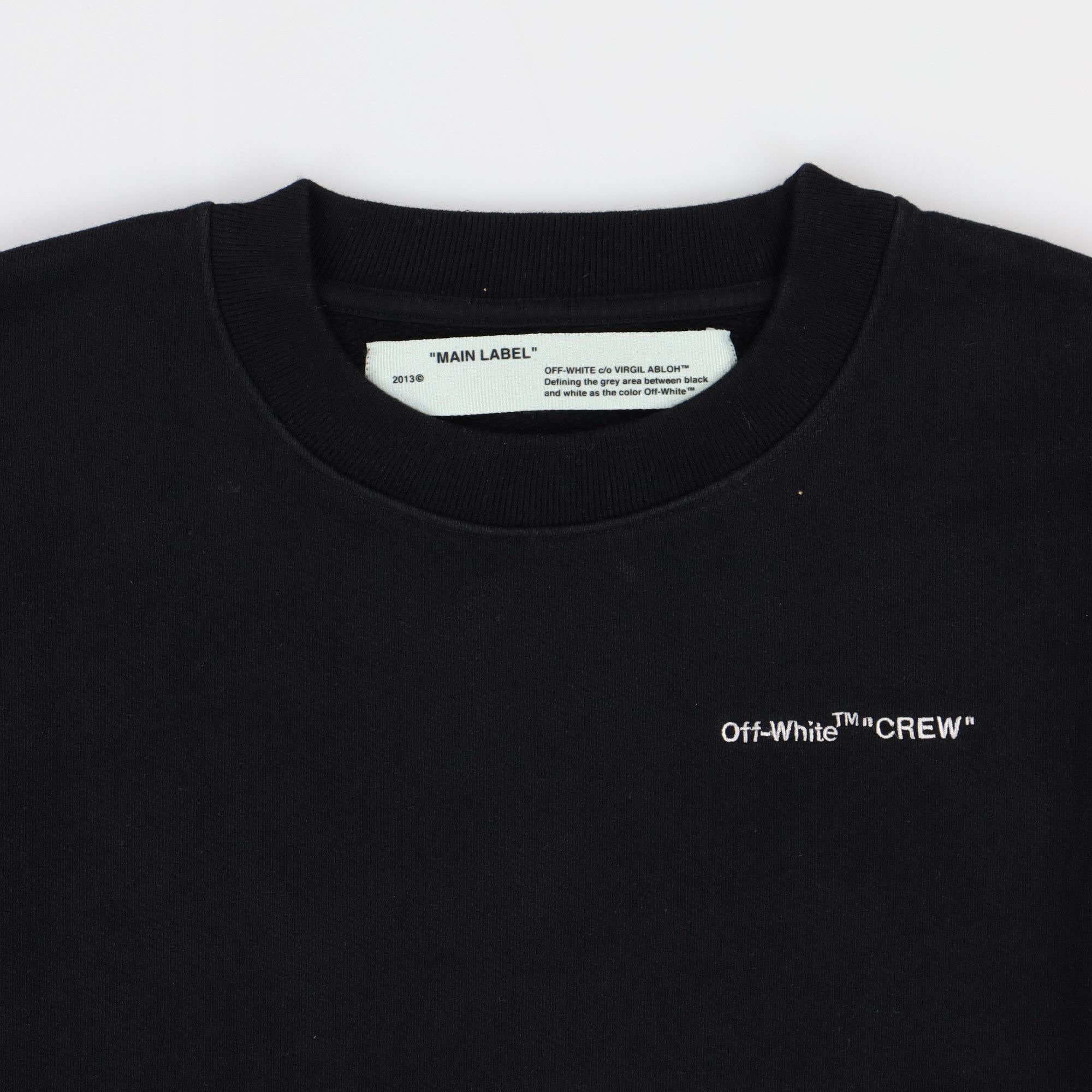Off-White Black Quotes Crew Embroidered Logo Sweatshirt Size XS / US 0-2 / IT 36-38 - 6 Thumbnail