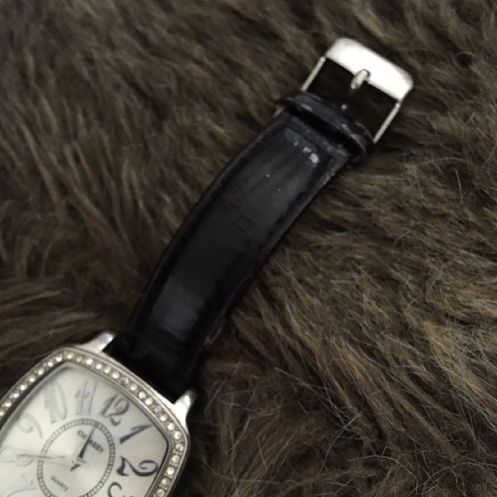 Jewelry Ladies Embassy black leather rhinestone watch Size ONE SIZE - 5 Thumbnail