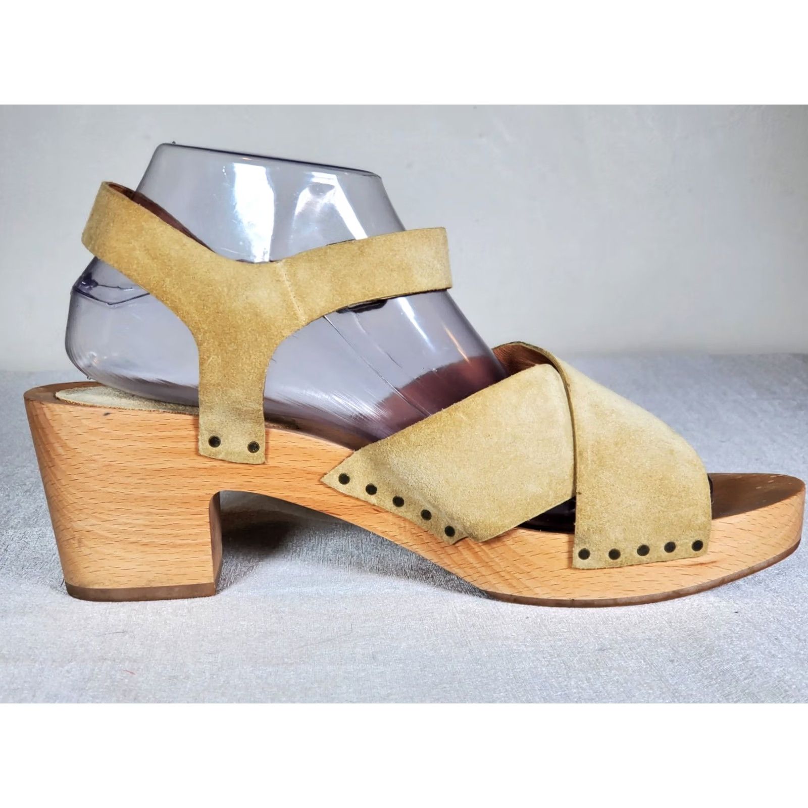 Madewell Madewell The Johanna Crisscross Clog Sandals Biege Suede Women's US 9.5 Size US 10 / IT 40 - 5 Thumbnail