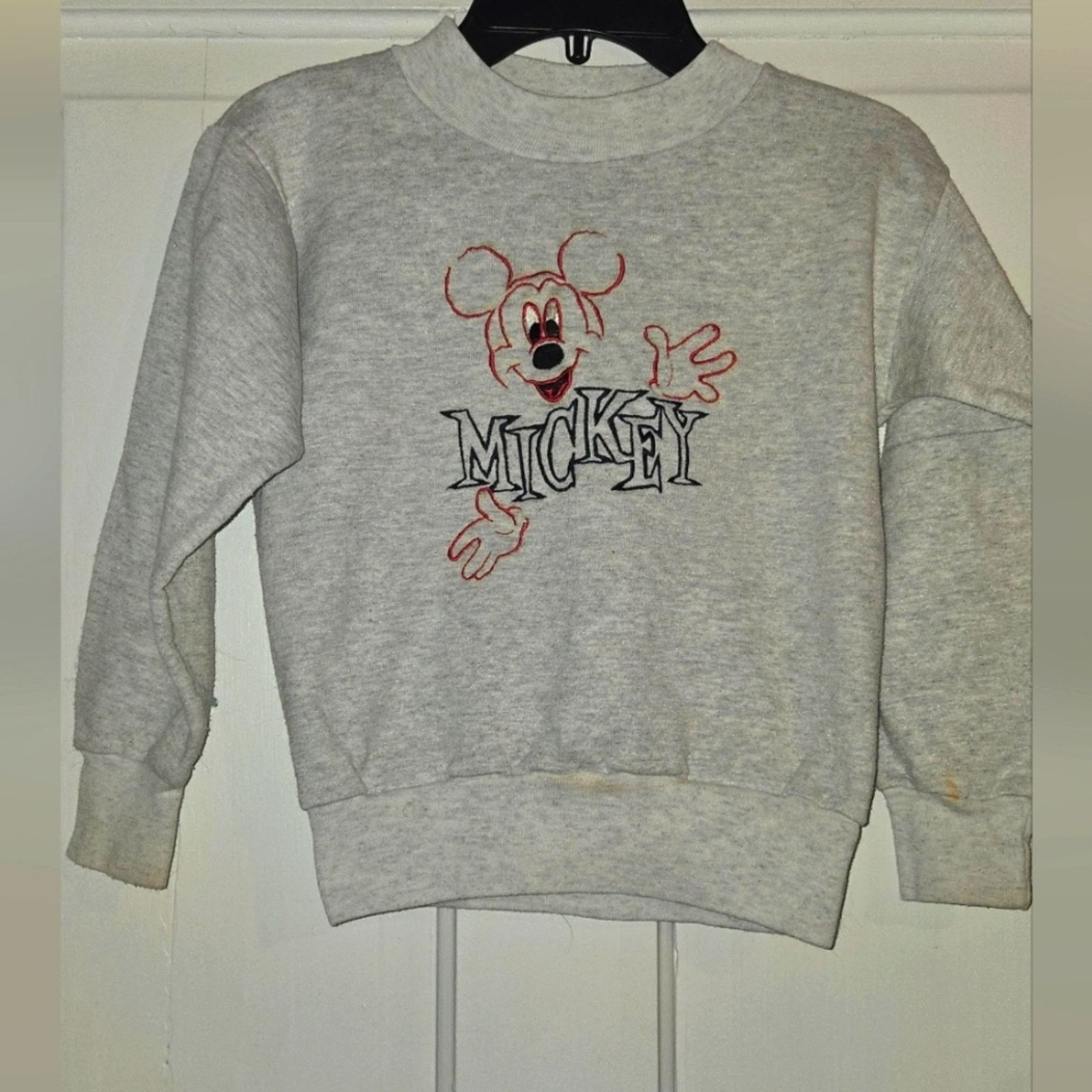 Mickey & Co. Vintage Kids Embroidered Gray Mickey Mouse Sweatshirt Size M Size US M / EU 48-50 / 2 - 1 Thumbnail