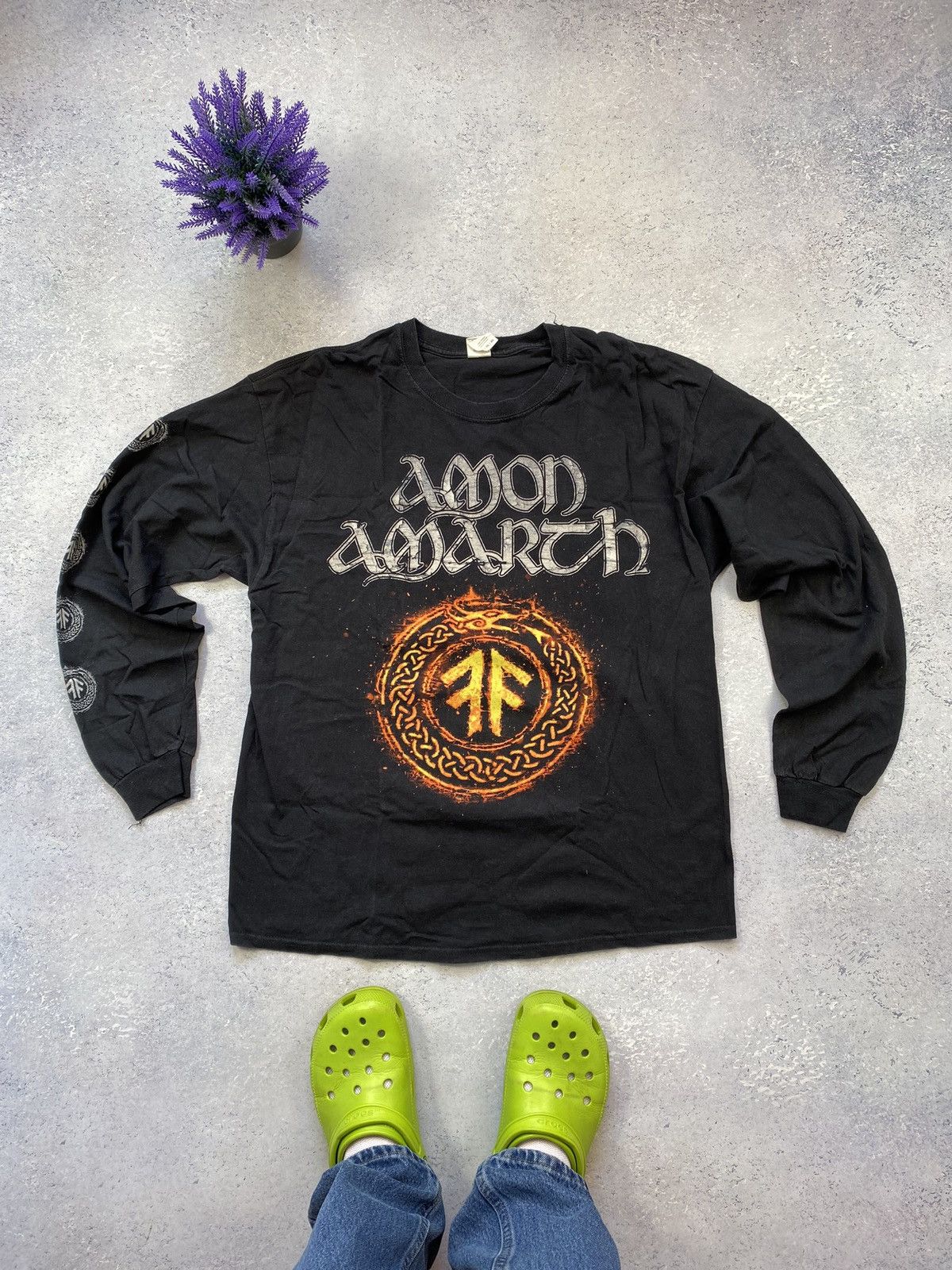 Band Tees Vintage Amon Amarth Men’s Black Longsleeve T-shirt Size US XL / EU 56 / 4 - 2 Thumbnail